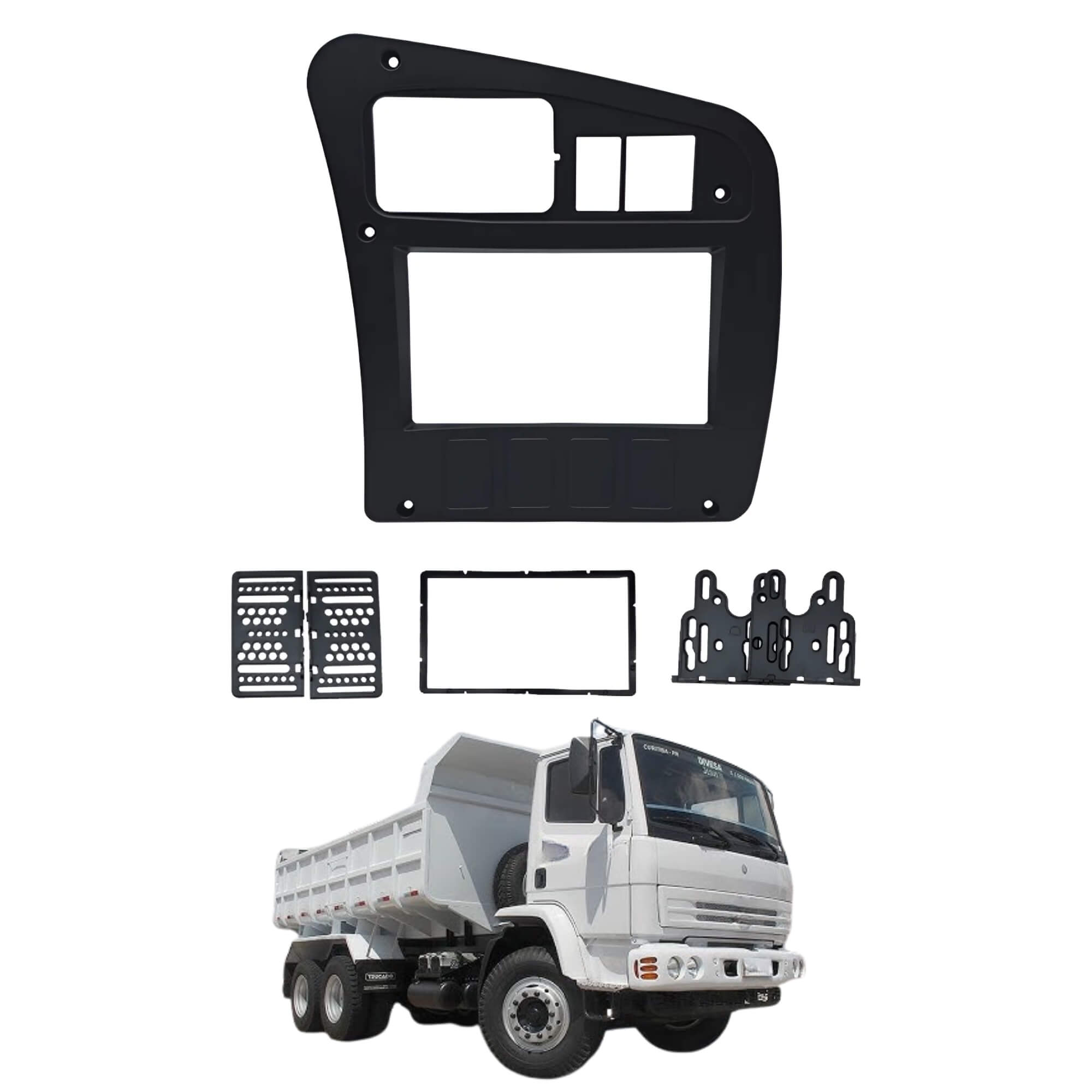 Moldura 2Din Padrão CH/JP Mercedes Benz 712/914/1620/1634/1938/2423 cor Preta Fiamon - 6121