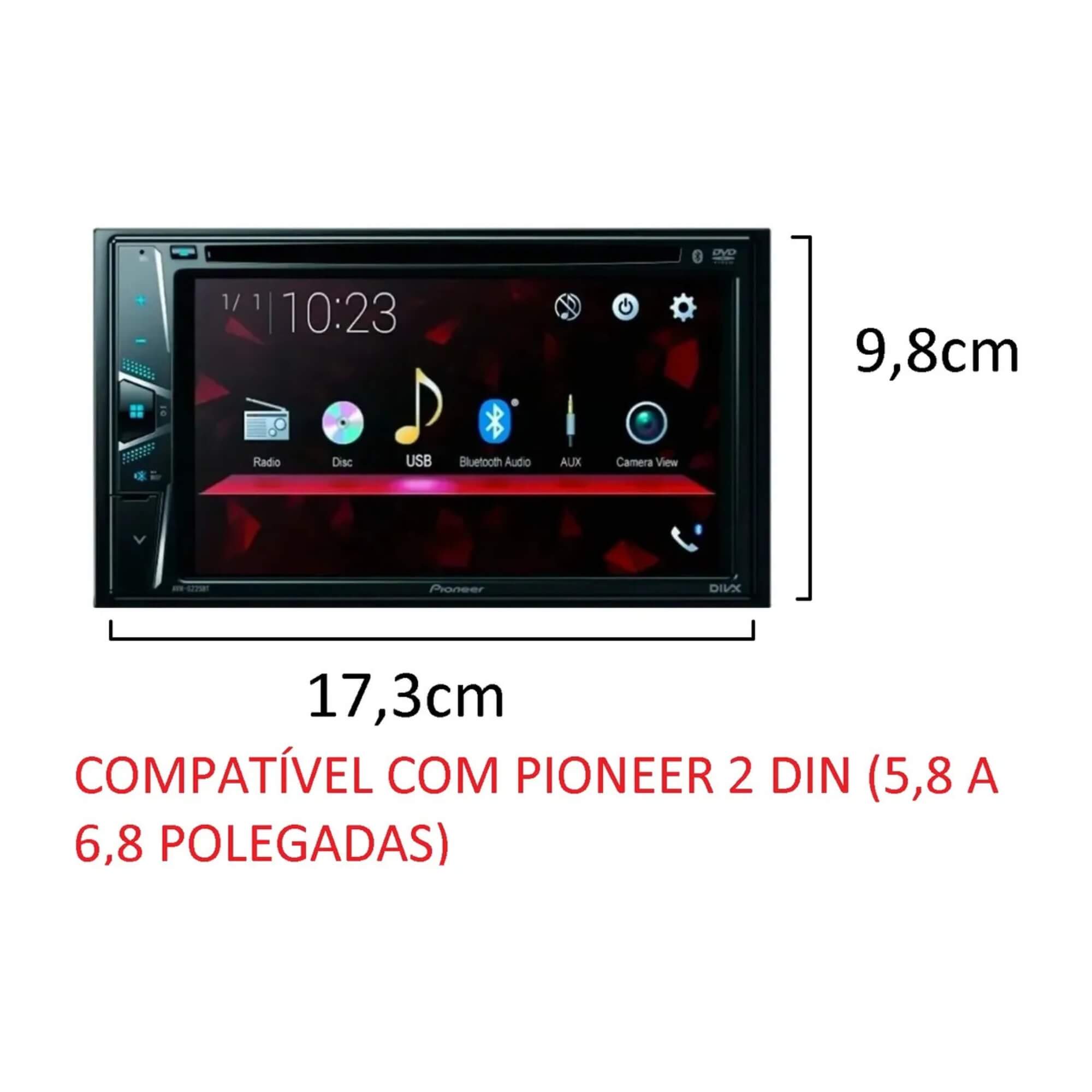 Moldura 2Din Padrão CH/JP Mercedes Benz 712/914/1620/1634/1938/2423 cor Preta Fiamon - 6121