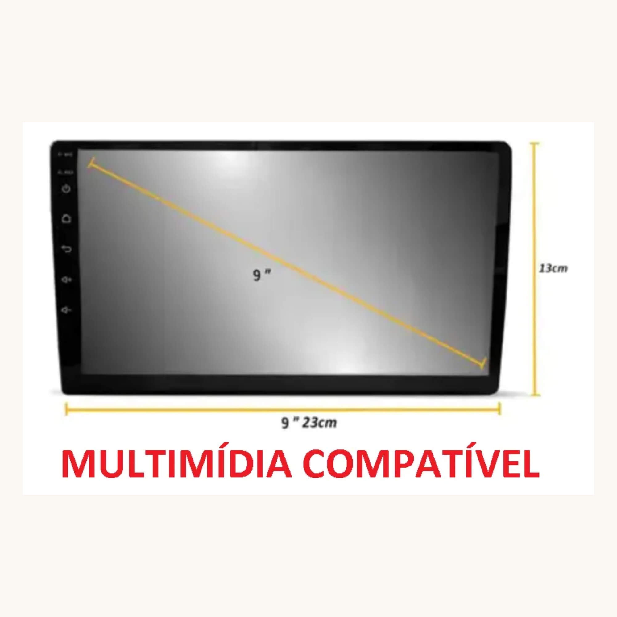 Moldura 9" Pol Peugeot Expert, Citroen Jumpy, Fiat Scudo 2025 em diante cor Preta Fiamon - 6180