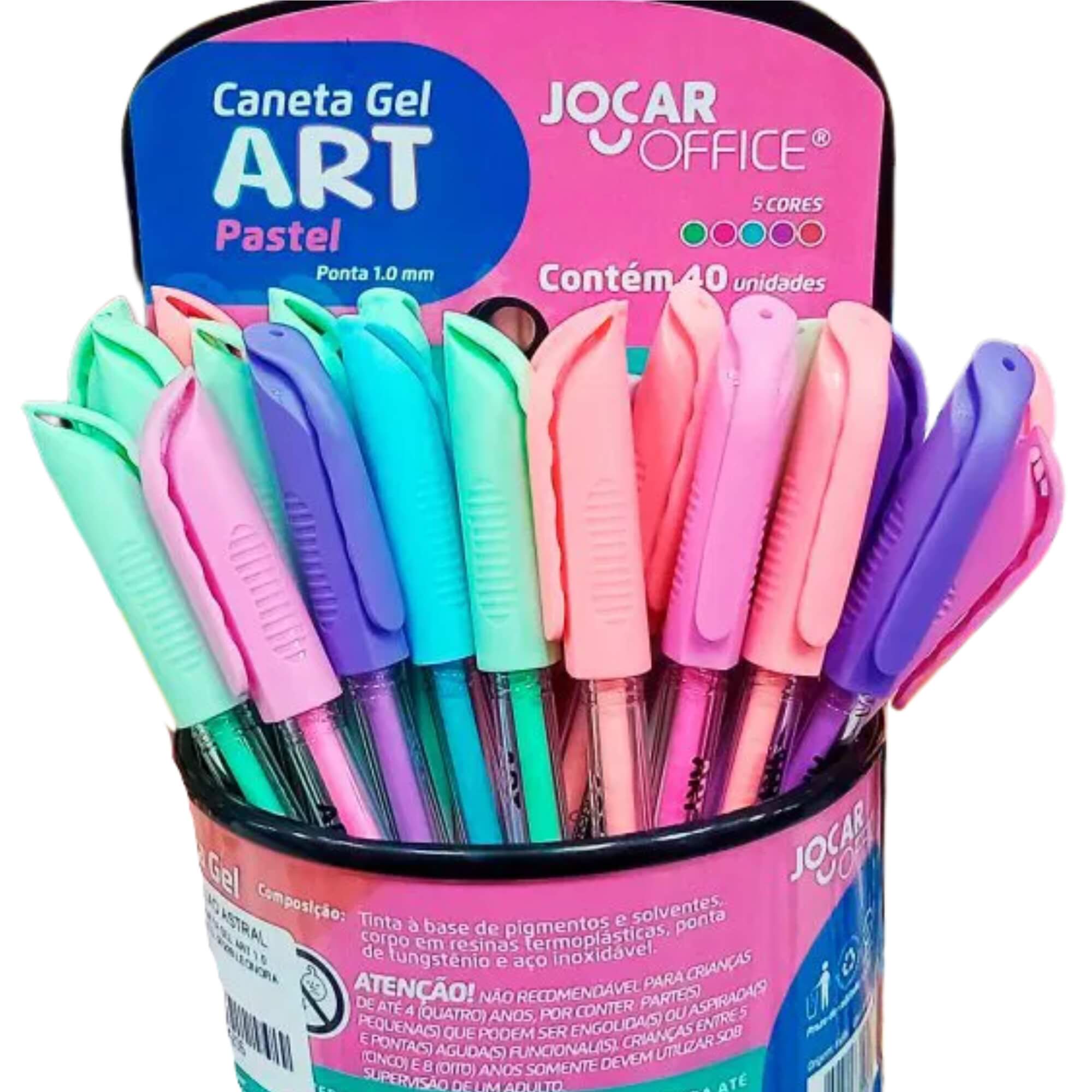 COMP Kit Canetas Gel Art Jocar Office para Escrita Criativa - Caneta Gel Art 1.0 Glitter e Pastel