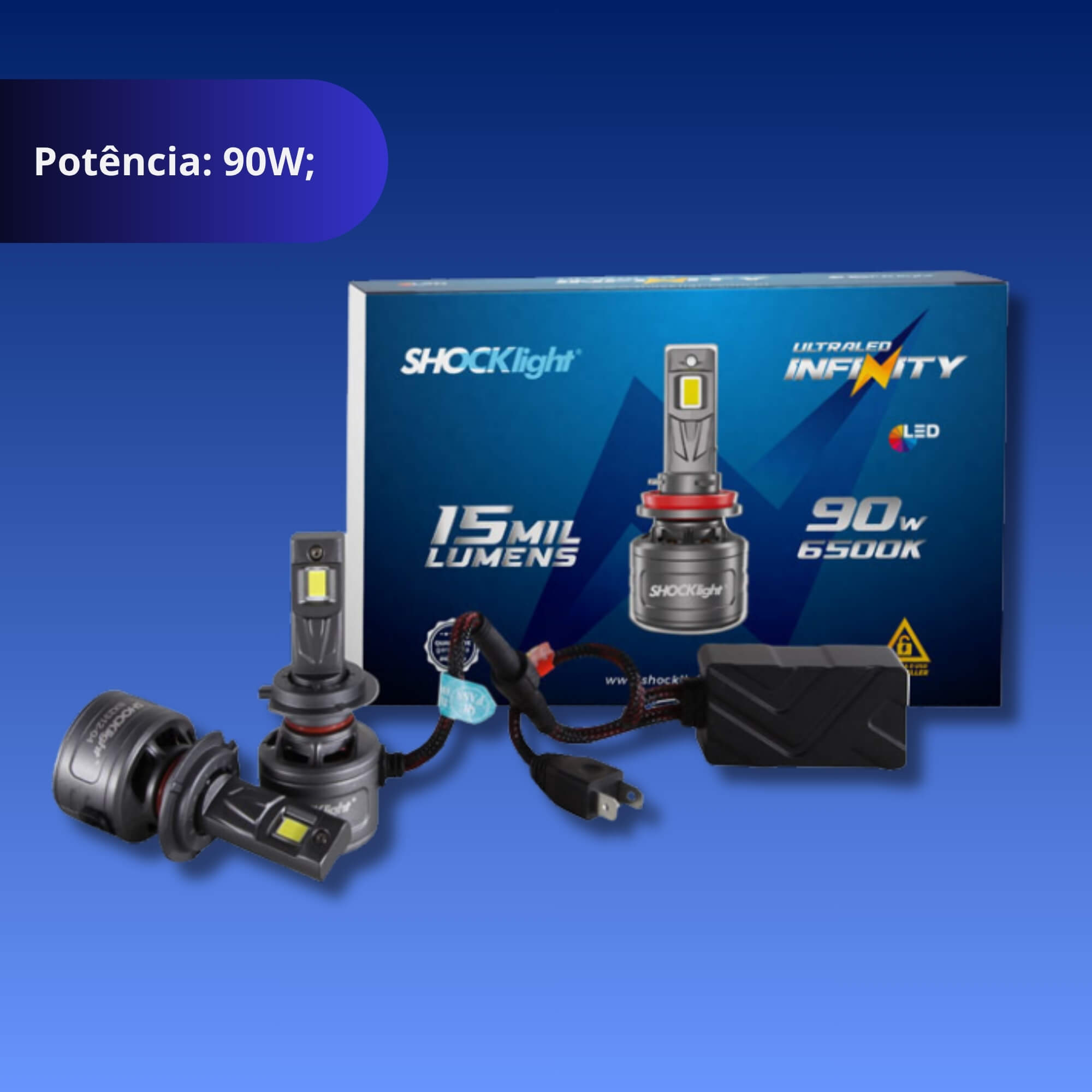 Ultraled Infinity H7 6500K 9~32V 90W 15.000LM Shocklight - SLL-120007
