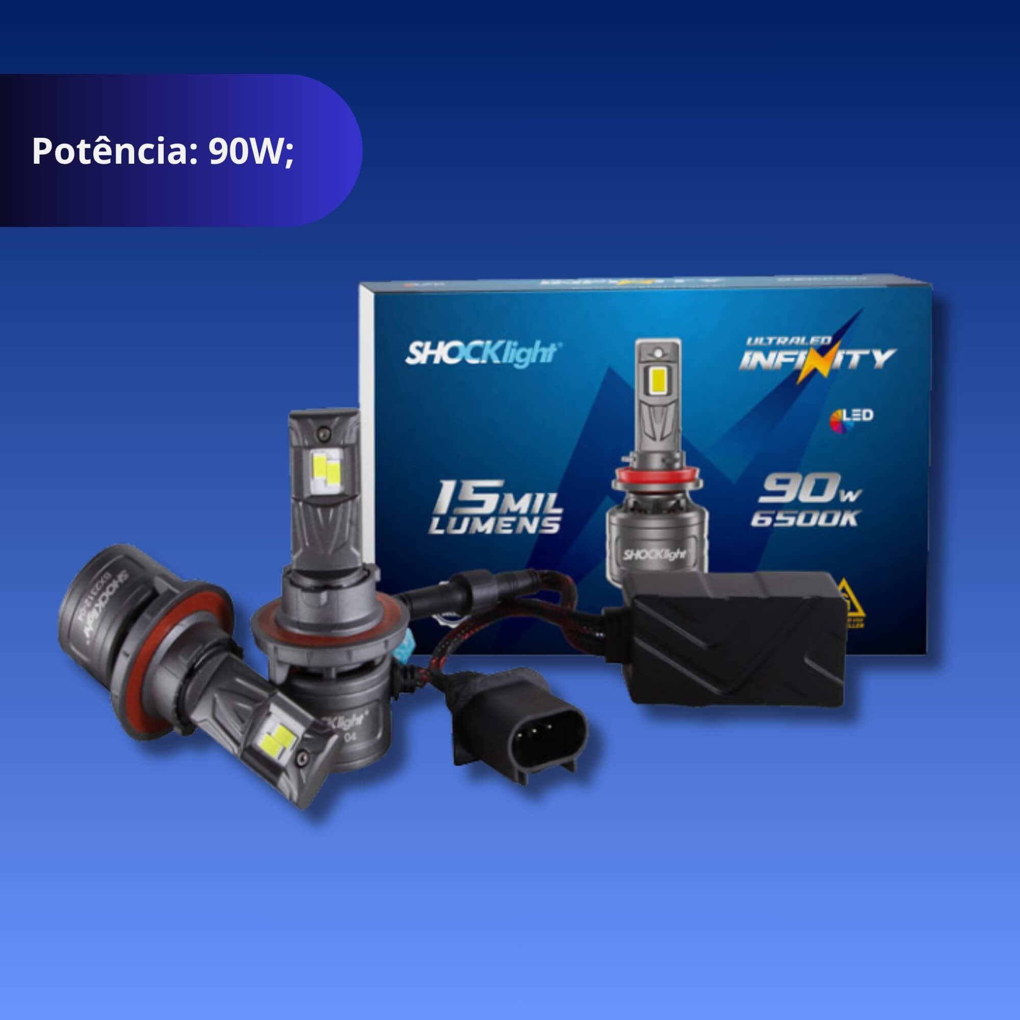 Ultraled Infinity H13 6500K 9~32V 90W 15.000LM Shocklight - SLL-120013