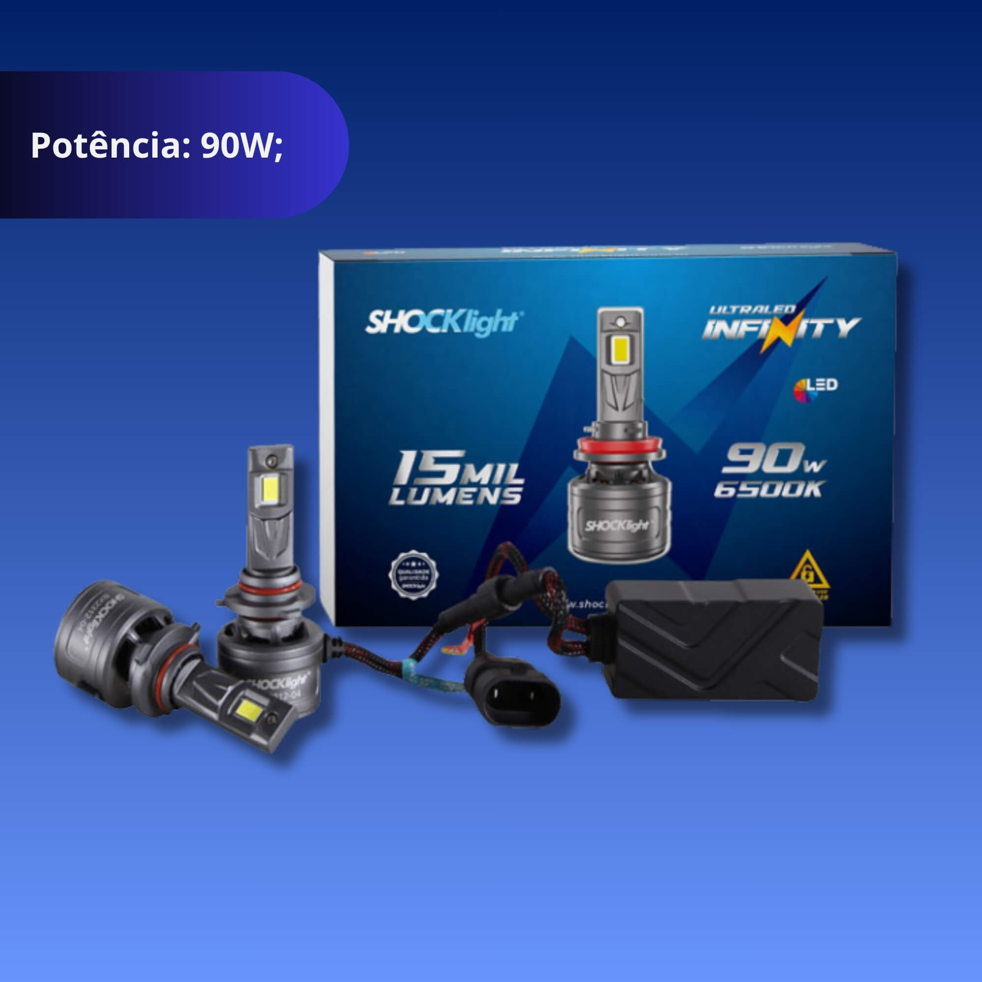 Ultraled Infinity HB3 6500K 9~32V 90W 15.000LM Shocklight - SLL-129005