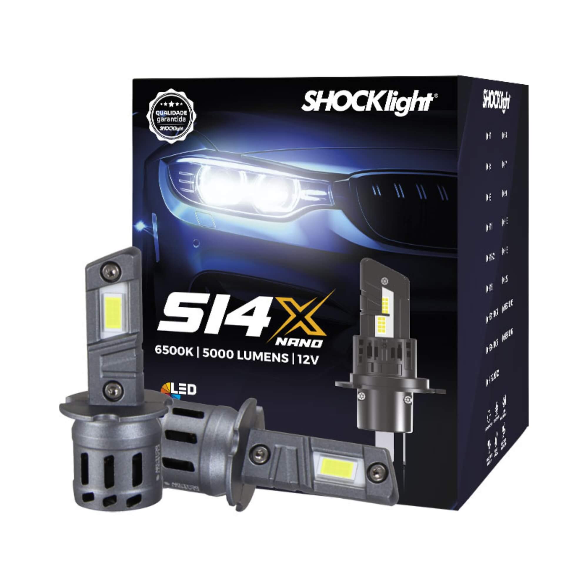 Kit Led Nano S14X H3 6500K 5000 Lumens 12V Shocklight - SLL-140003X