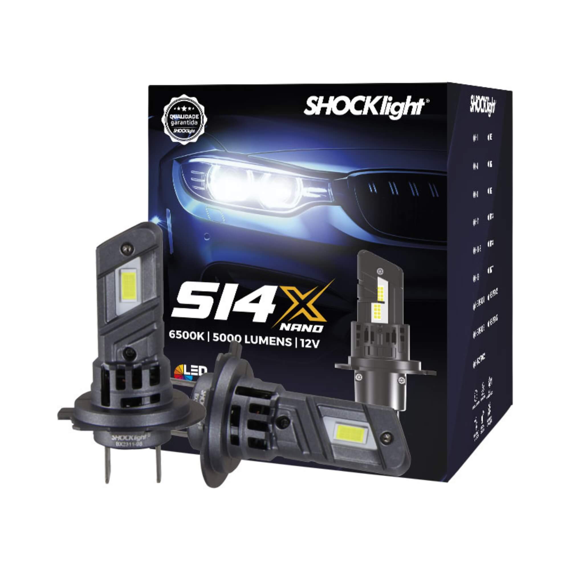 Kit Led Nano S14X H7 6500K 5000 Lumens 12V Shocklight - SLL-140007X