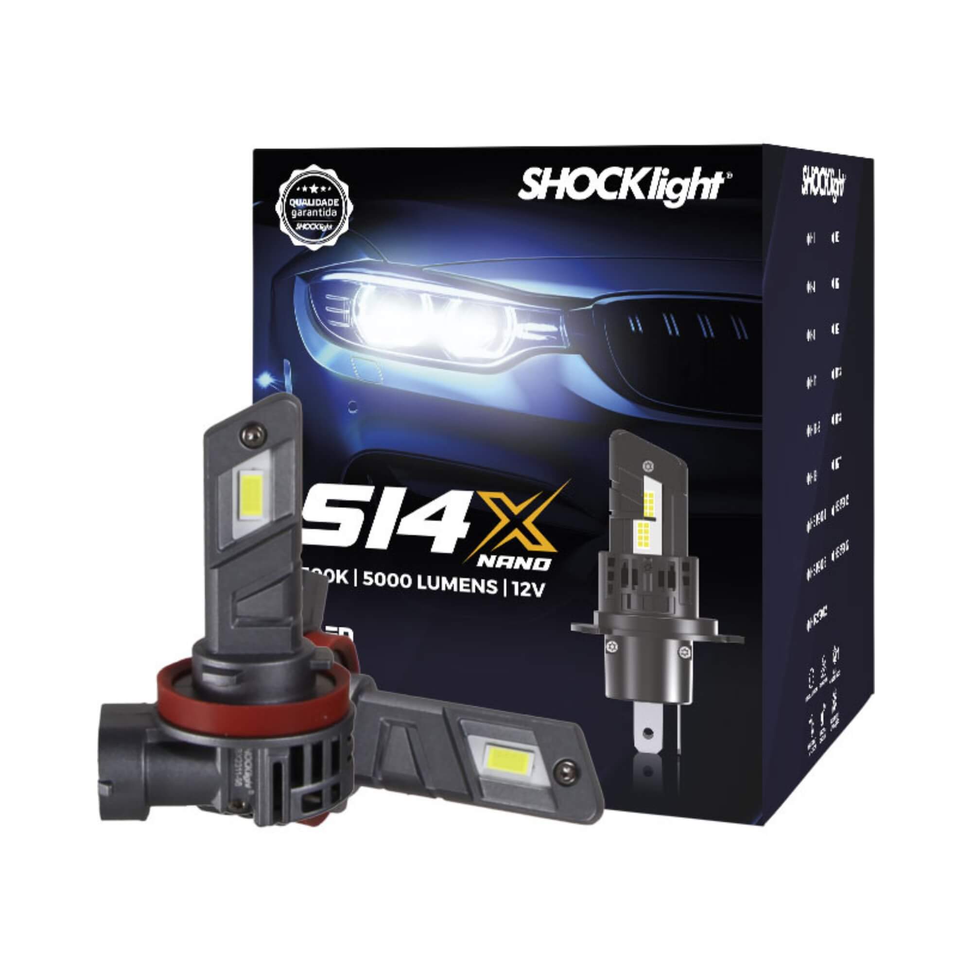 Kit Led Nano S14X H11 6500K 5000 Lumens 12V Shocklight - SLL-140011X