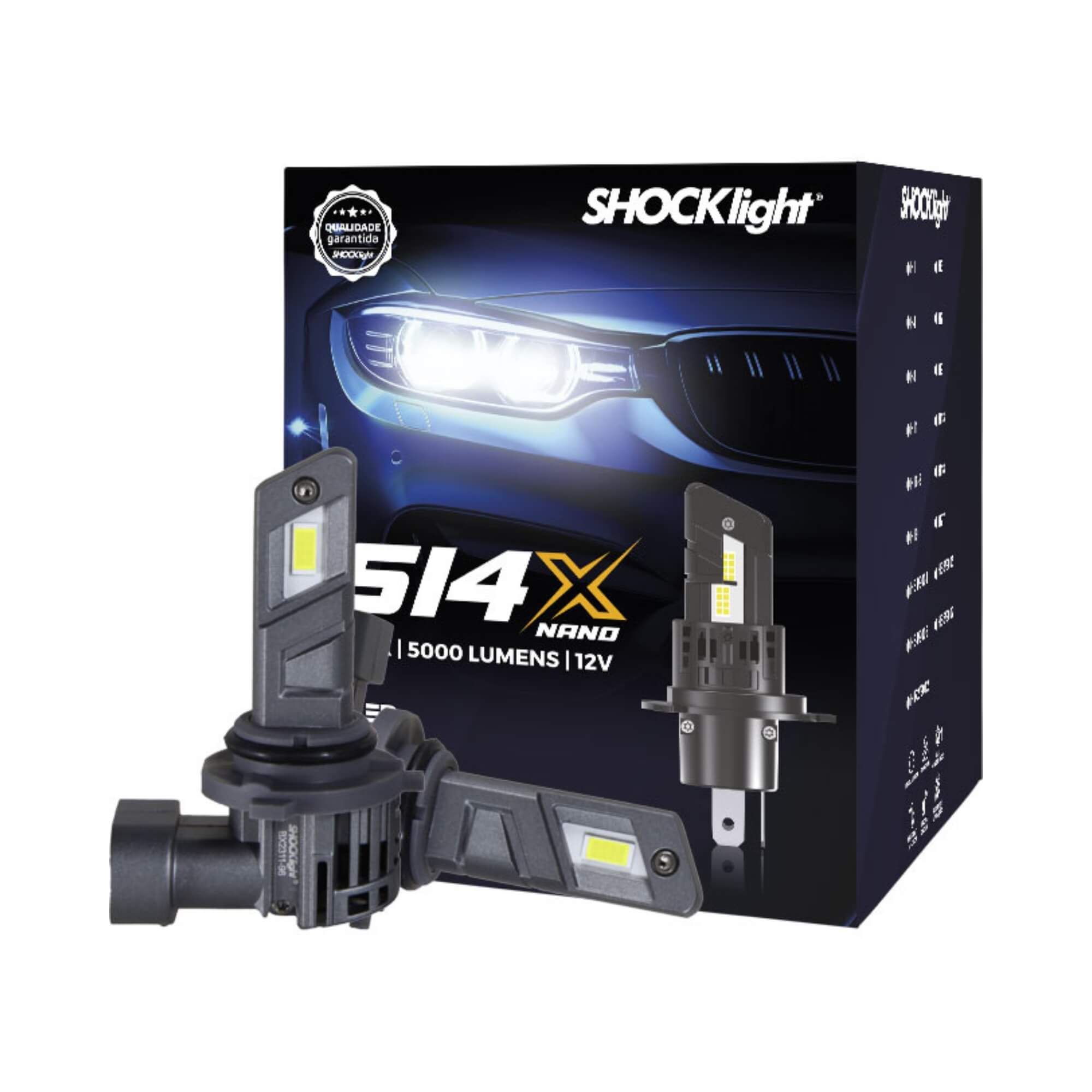 Kit Led Nano S14X HB4 6500K 5000 Lumens 12V Shocklight - SLL-149006X