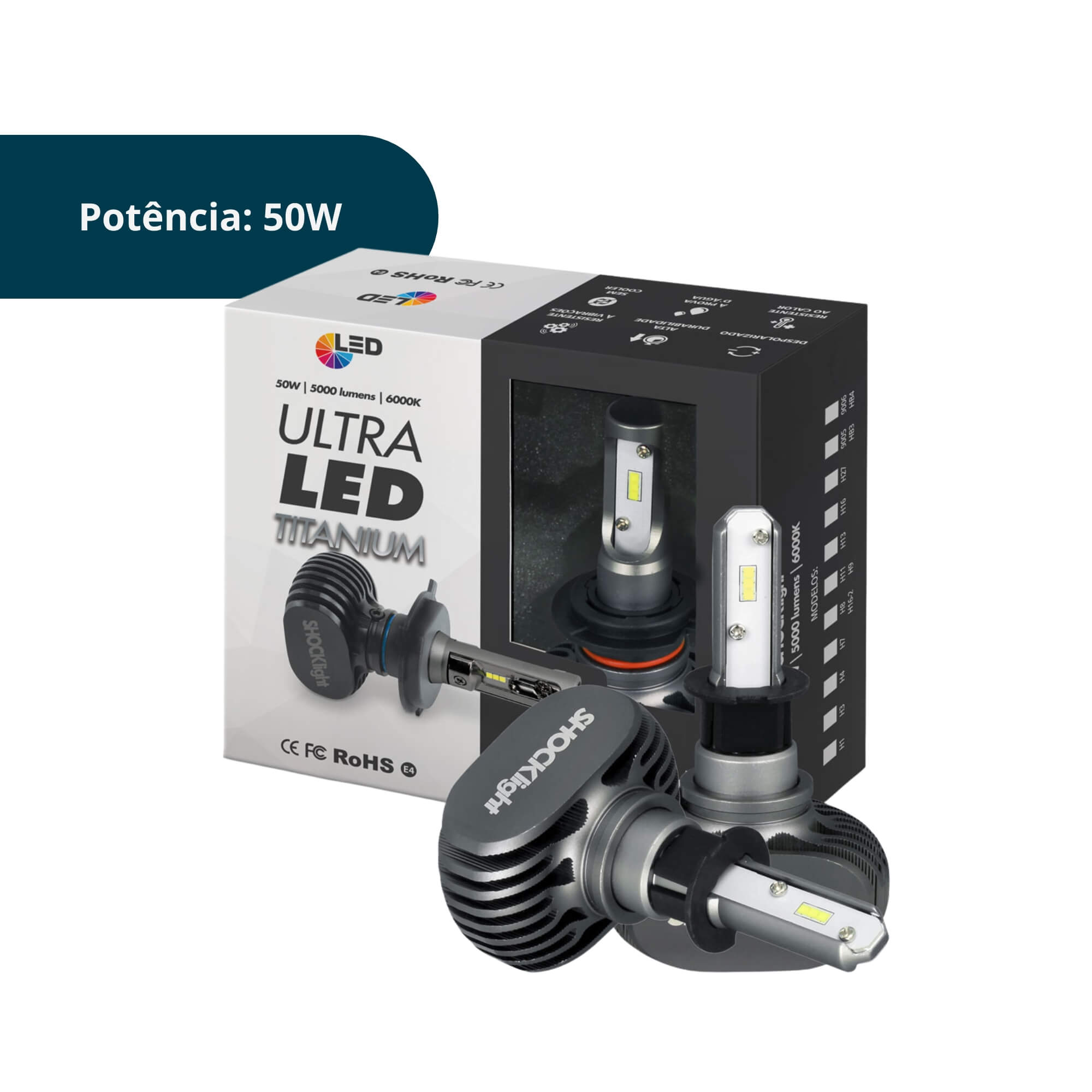 Ultraled H3 6000K 12V 50W 5000LM Shocklight - SLL-60003T