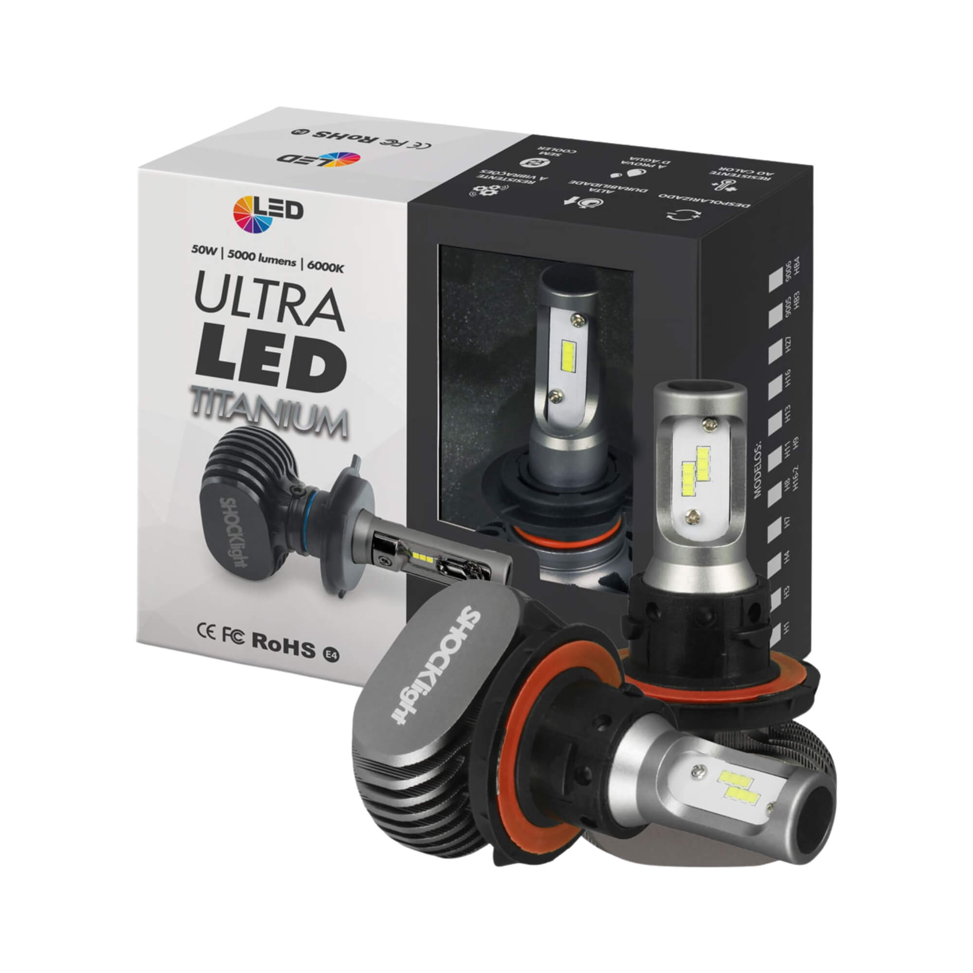 Ultraled H13 6000K 12V 50W 5000LM Shocklight - SLL-60013T