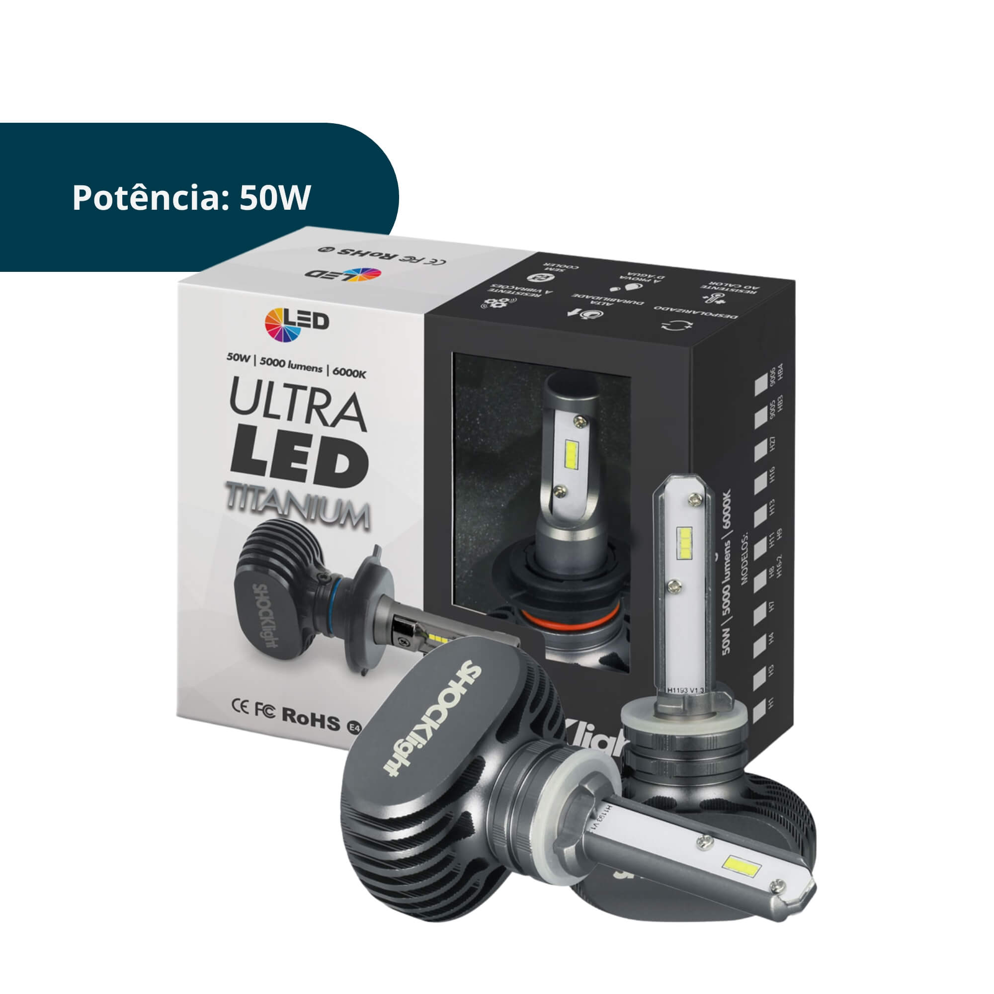 Ultraled Titanium H27 6000K 12V 50W 5000LM Shocklight - SLL-60027T