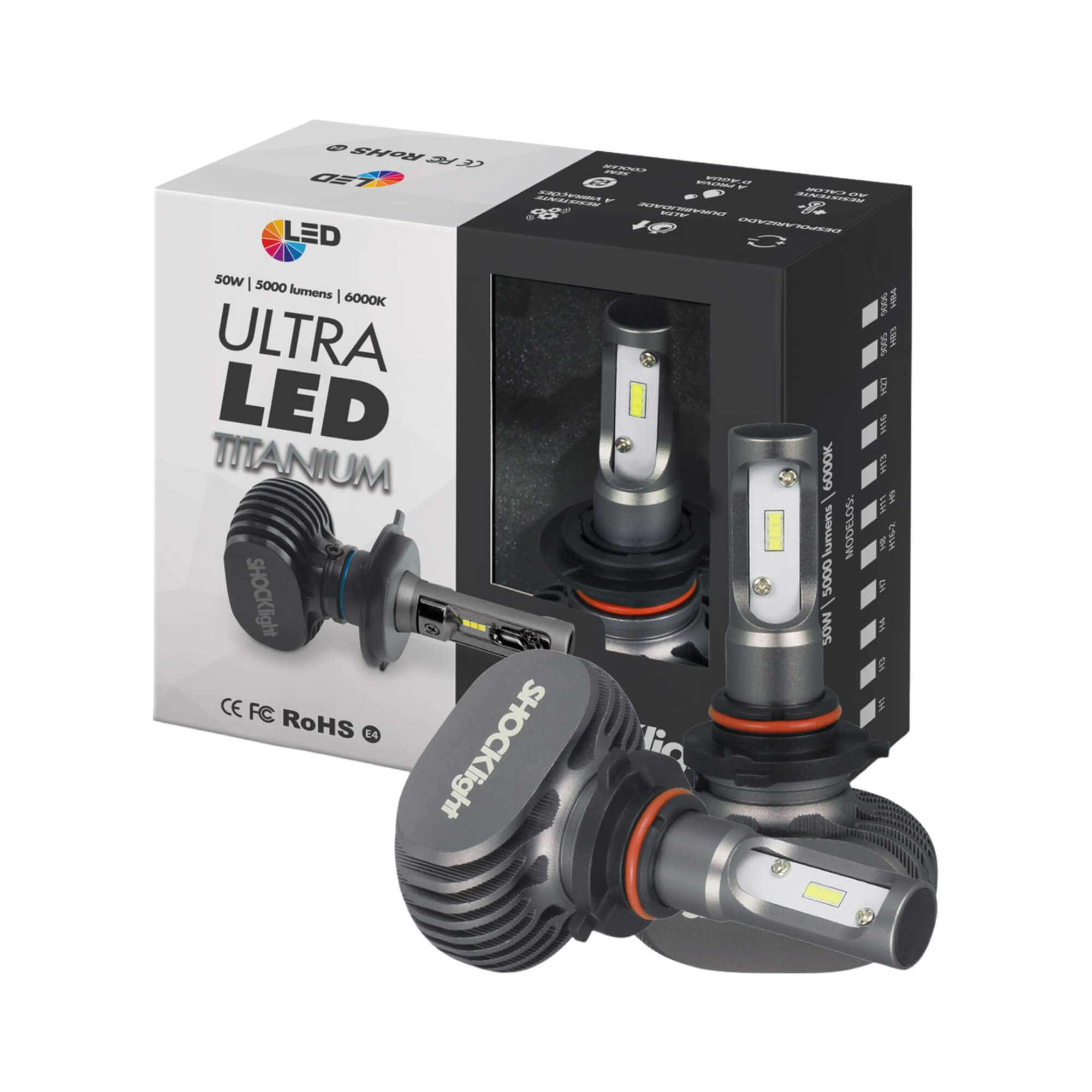 Ultraled Titanium 9005 HB3 6000K 12V 50W 5000LM Shocklight - SLL-69005T