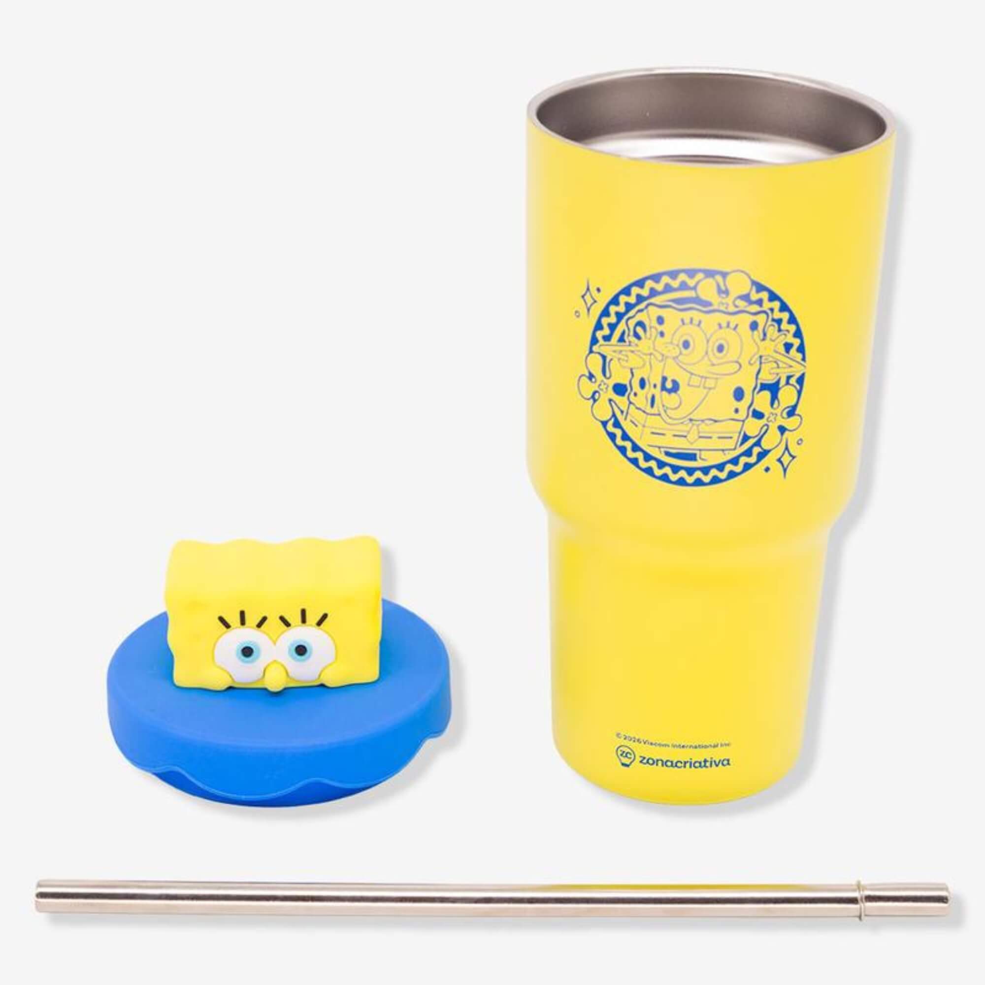 Copo Topper Bob Esponja 600ml Zona Criativa - 10026730