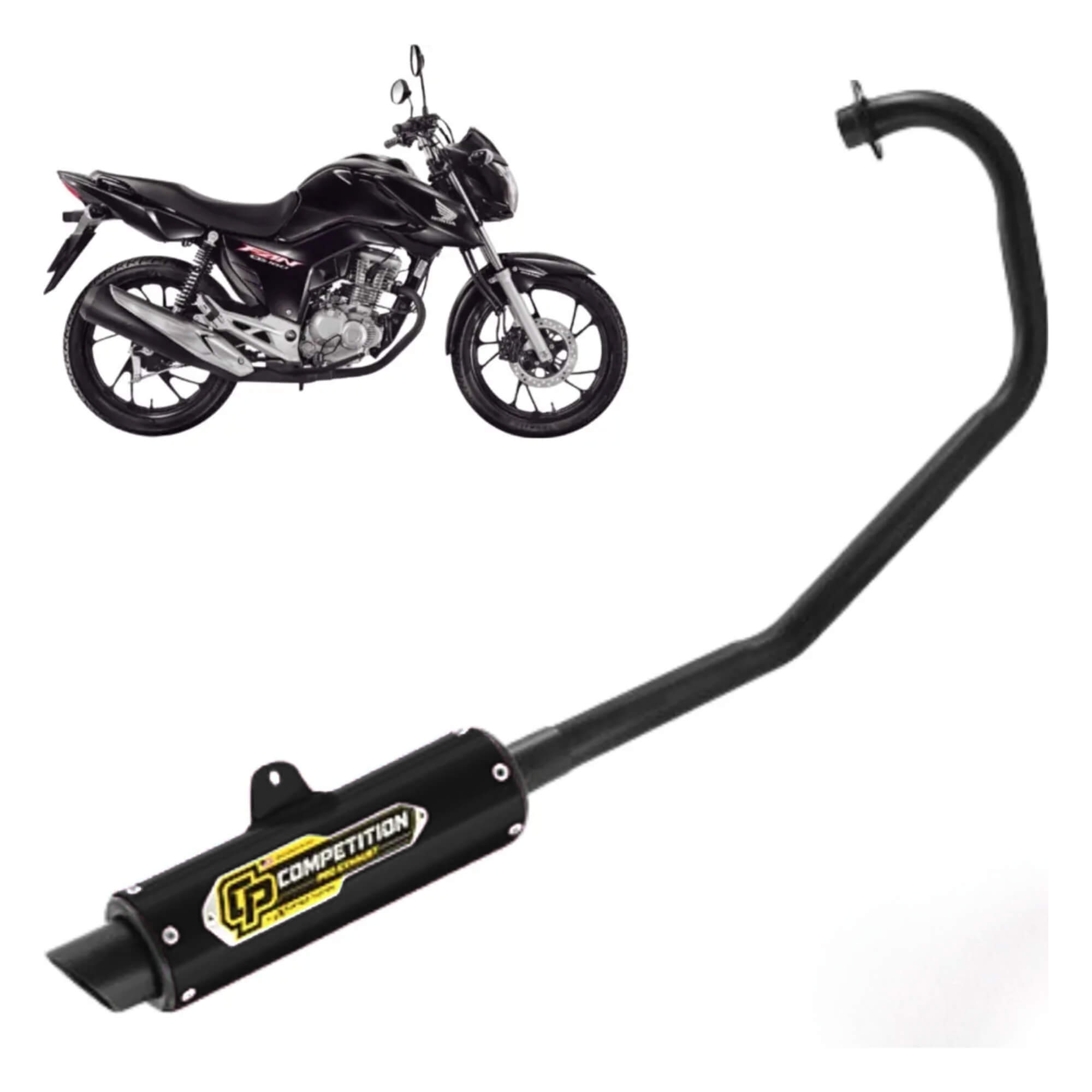 Escapamento Competition compatível c/ Fan e Start 160 2015/2024 cor Preto Pro Tork - ES-852HAZ