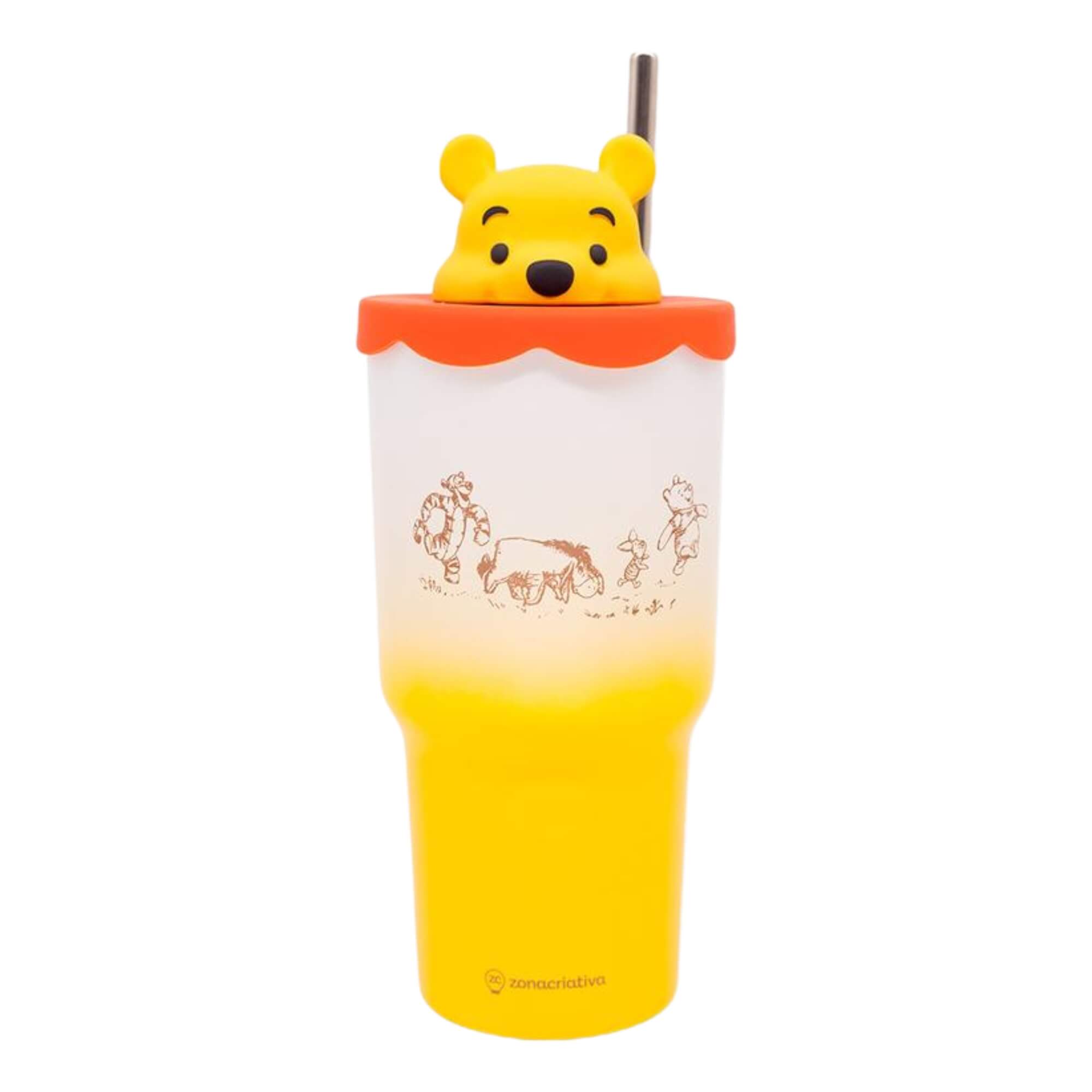 Copo Topper Ursinho Pooh Yellow 600ml Zona Criativa - 10026736