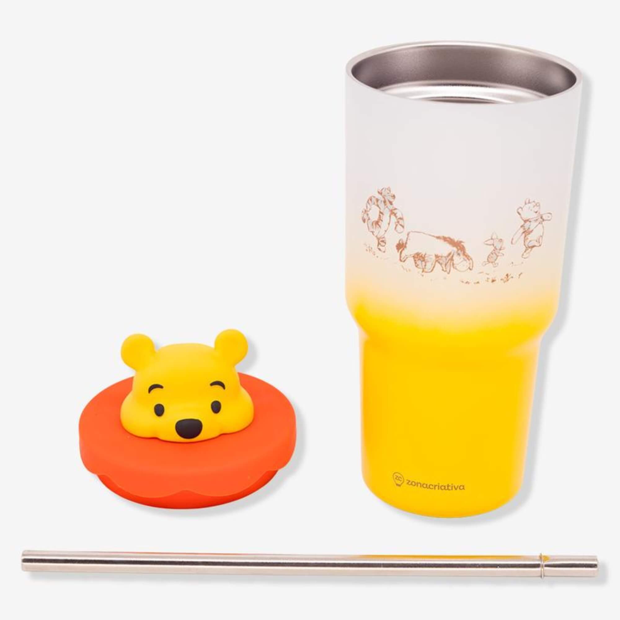 Copo Topper Ursinho Pooh Yellow 600ml Zona Criativa - 10026736