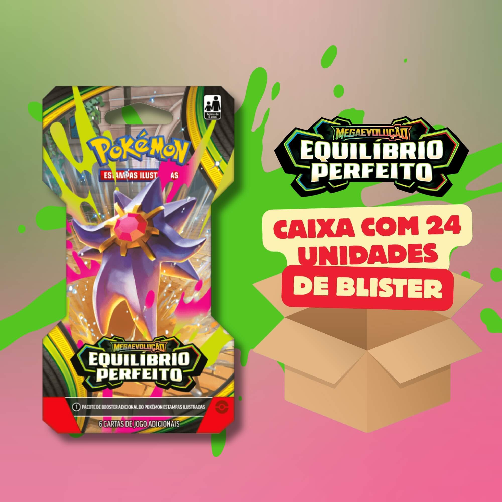 Pokemon Blister Unitário ME03 Equilíbrio Perfeito (Caixa com 24 unidades) Copag - 36857