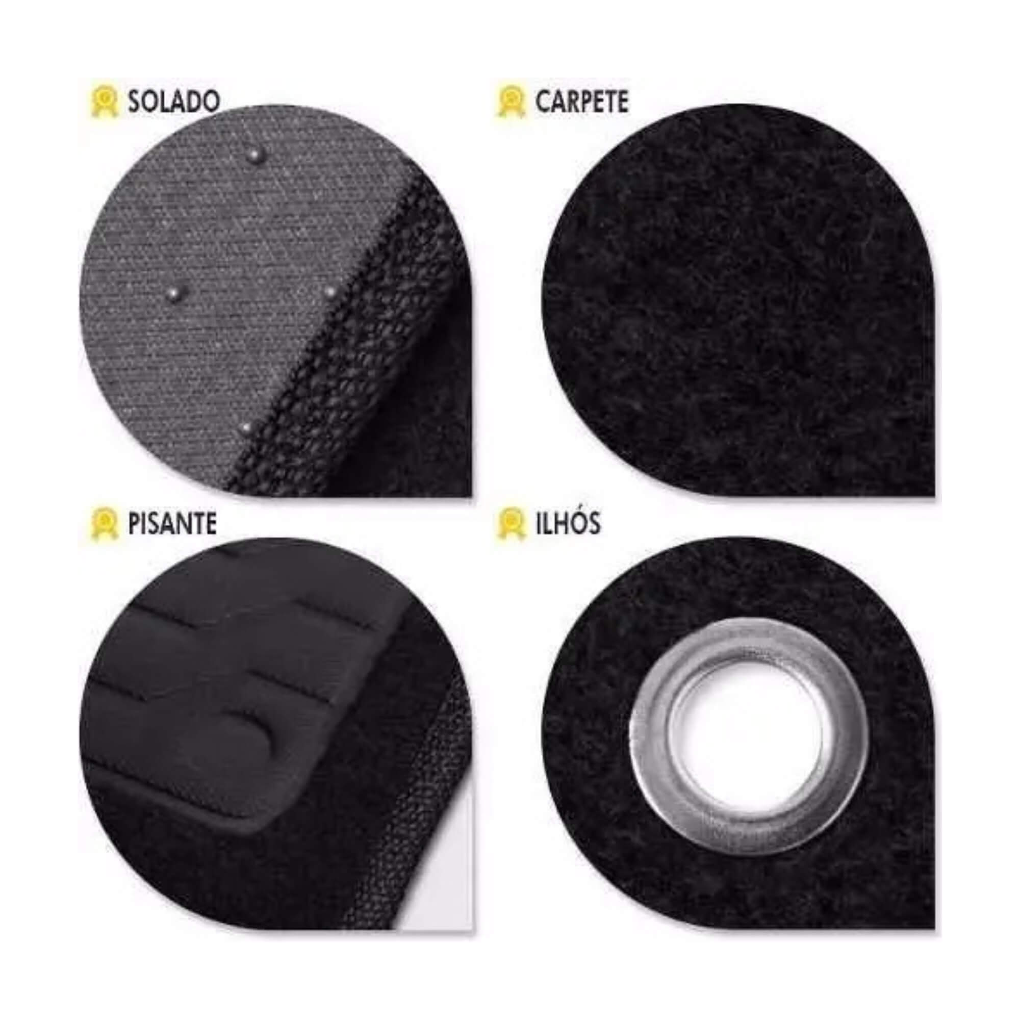Tapete Soft 5 Peças Preto Adaptável Cruze Hatch 11/16 Ecotap - S3725