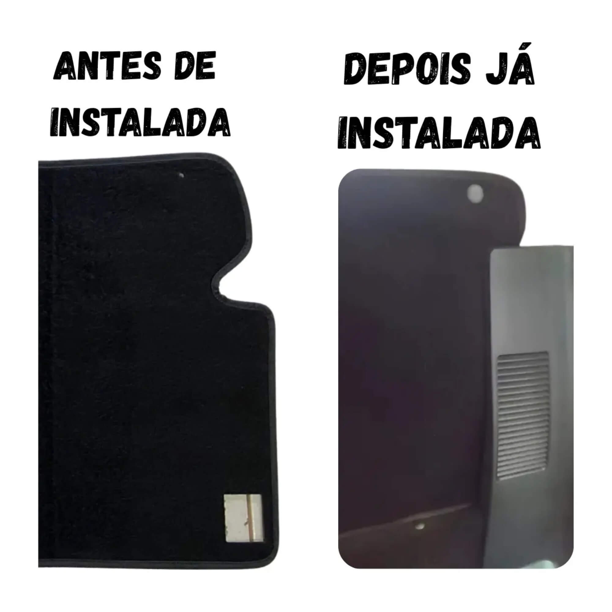 Tapete Soft Preto Adaptável Saveiro Robust com Logo 01 Peça Ecotap - S7389
