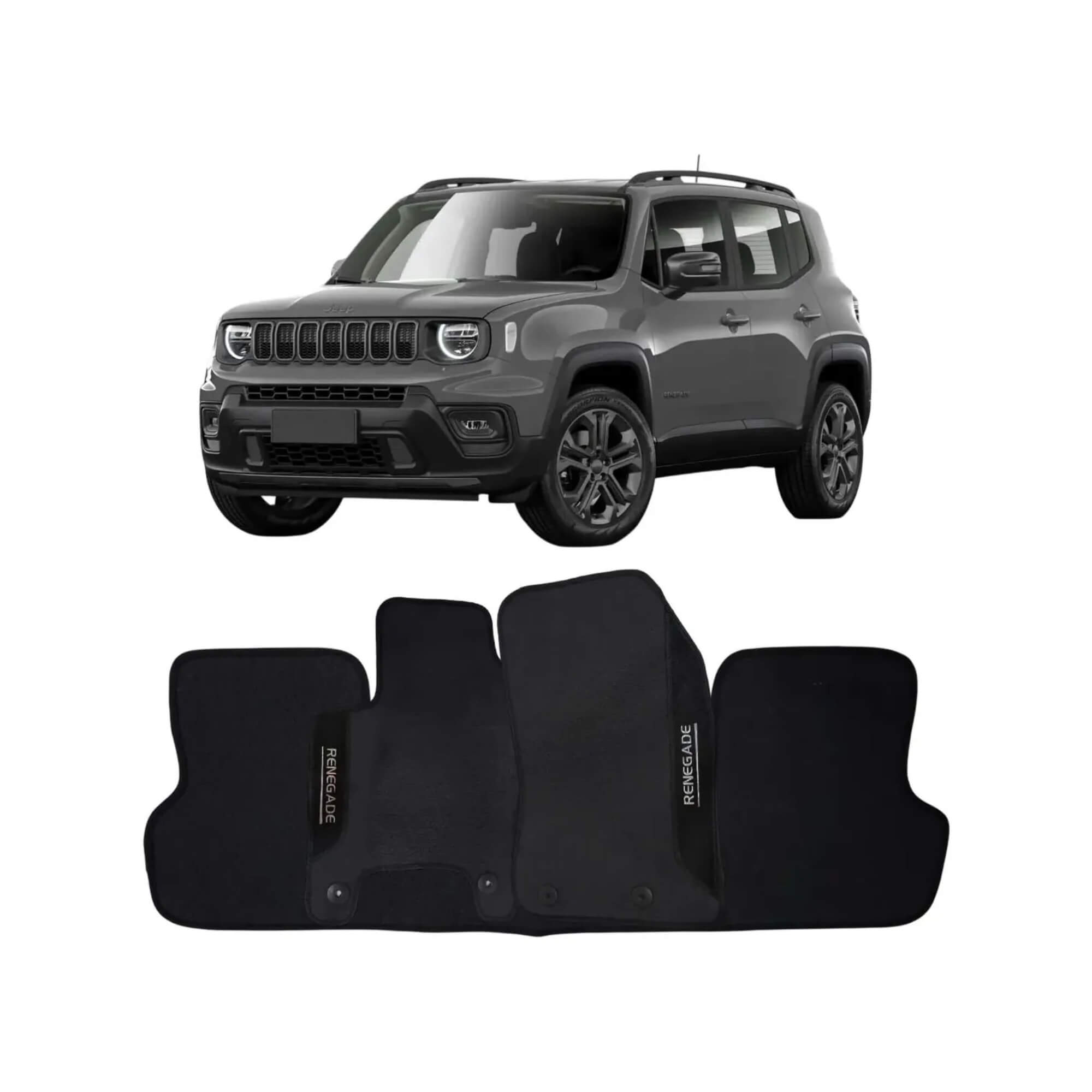 Tapete Wave 3 Peças Preto Adaptável Renegade 2015/2024 Ecotap - W1310
