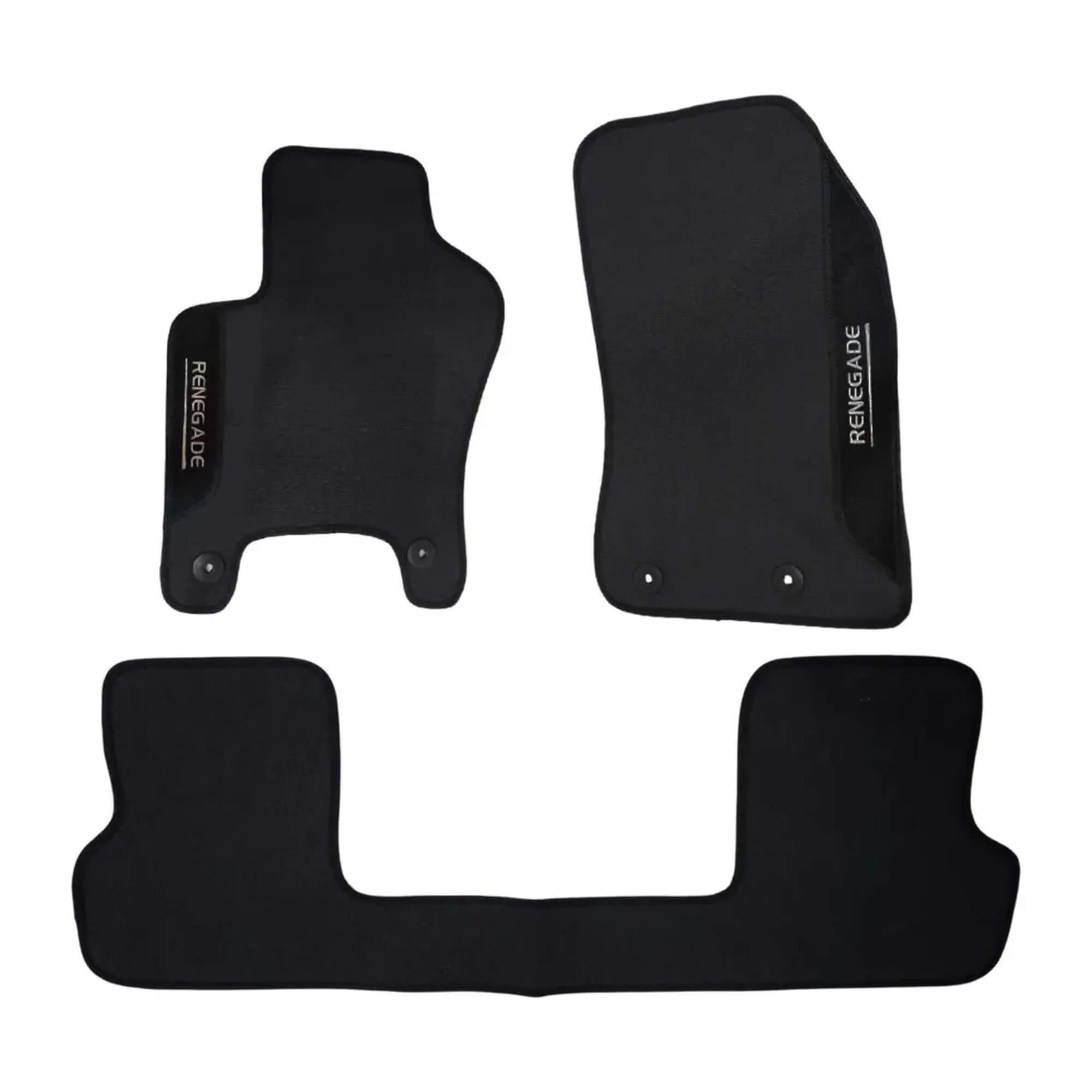 Tapete Wave 3 Peças Preto Adaptável Renegade 2015/2024 Ecotap - W1310