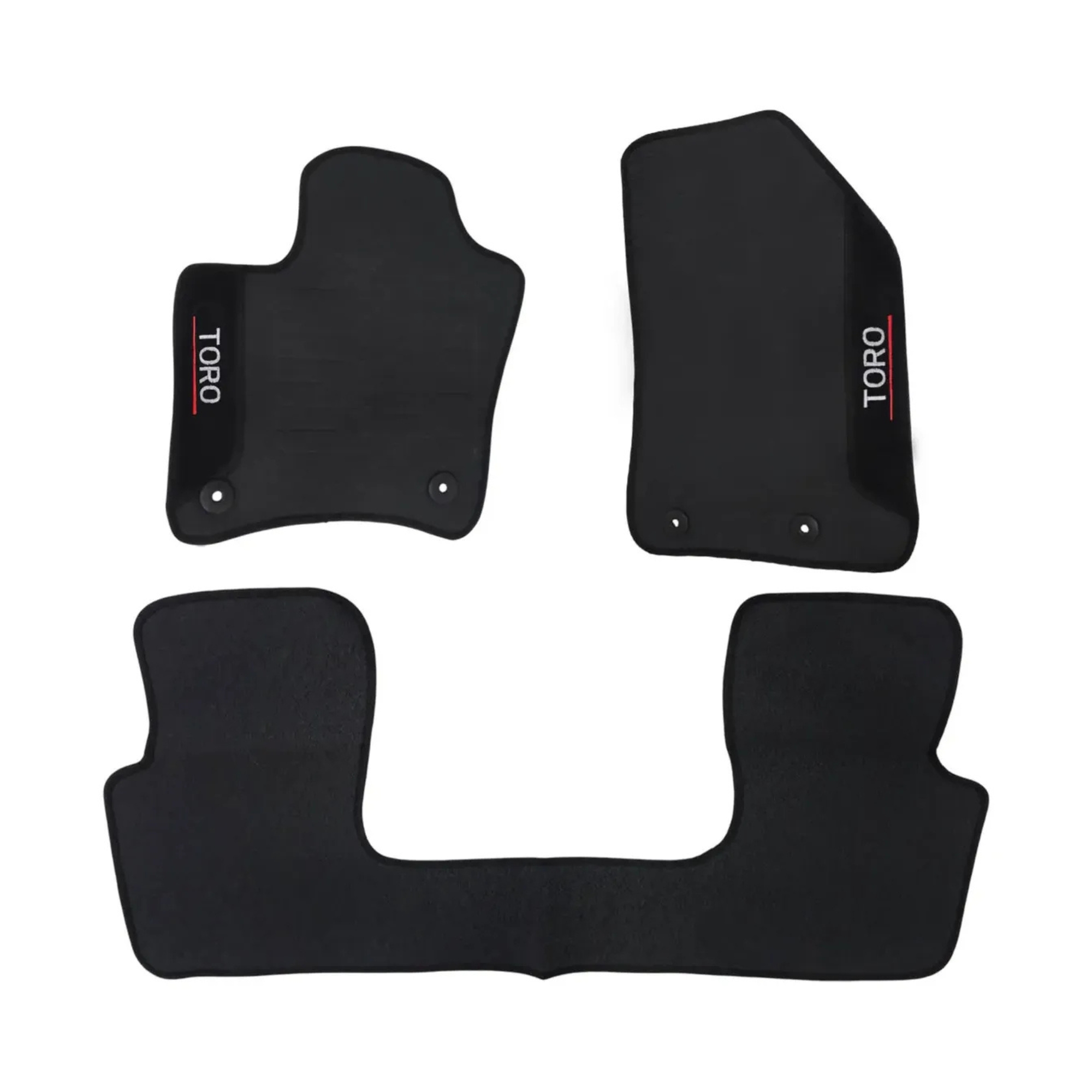 Tapete Wave 3 Peças Preto Adaptável Fiat Toro A partir de 2016 Ecotap - W2950