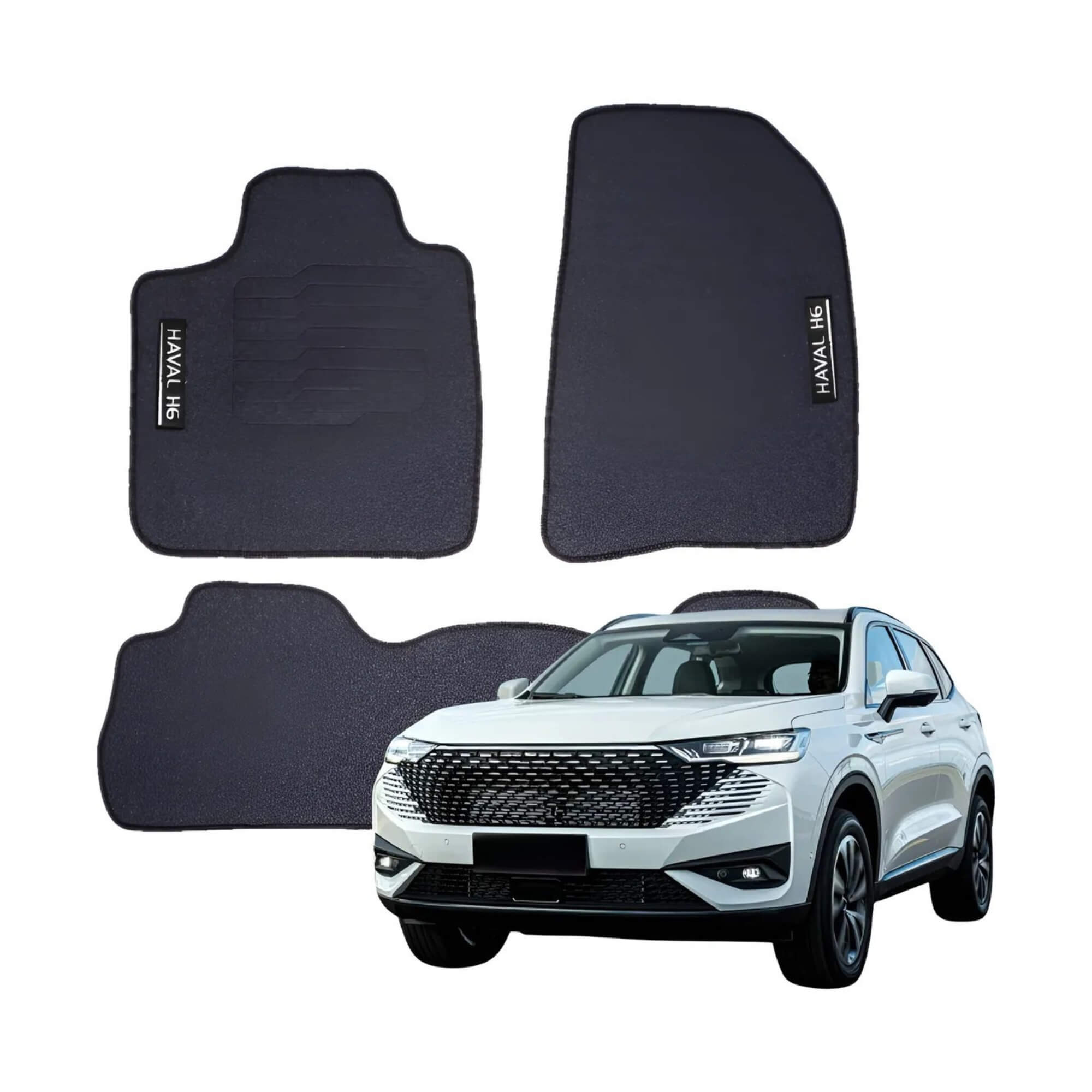 Tapete Wave 3 Peças Preto Adaptável Haval H6 2023 em diante Ecotap - W4074