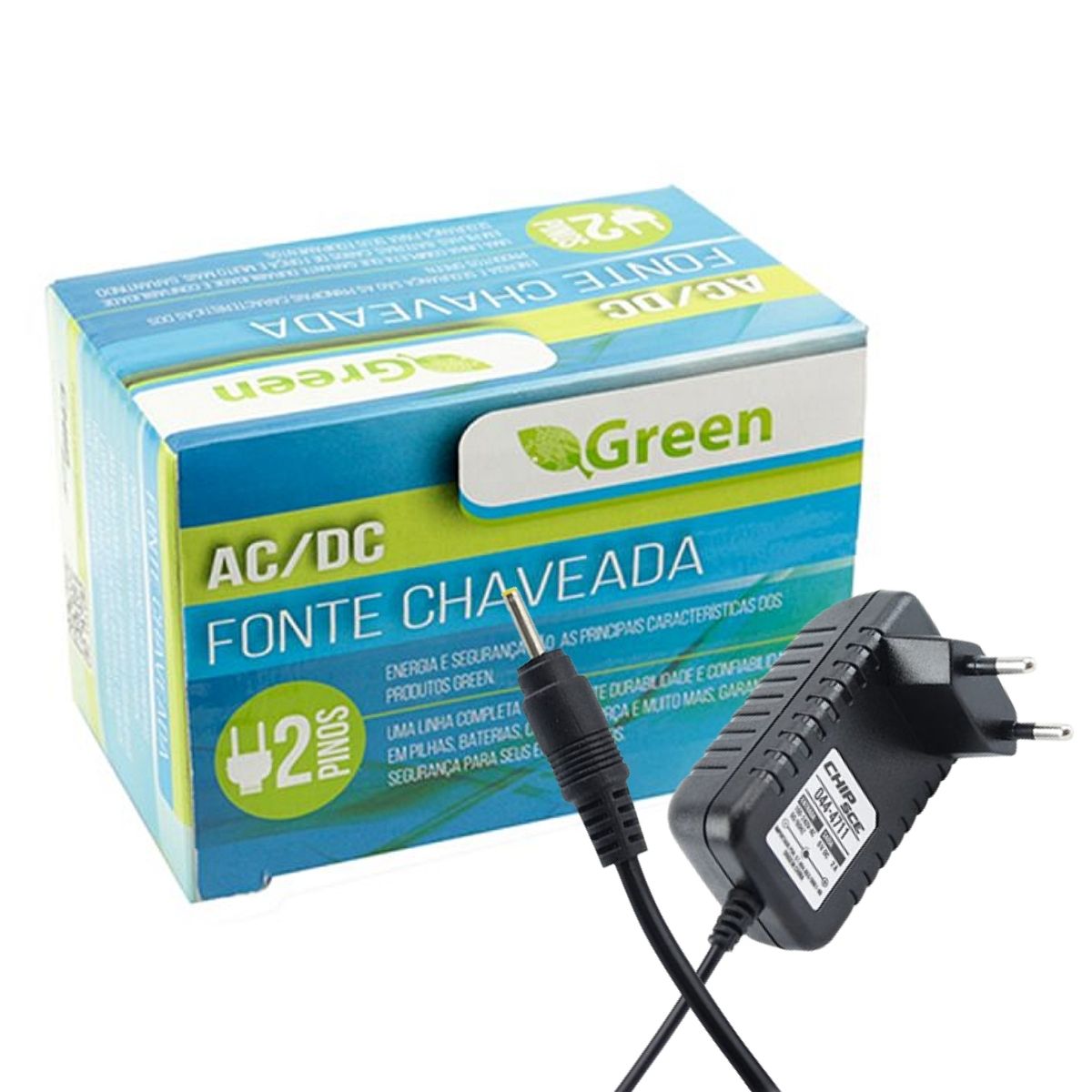 Fonte Chaveada Bivolt 5V 2A - Plug 2,7mm X 0,7mm AC/DC 2 Pinos - 044-4711 Chip Sce
