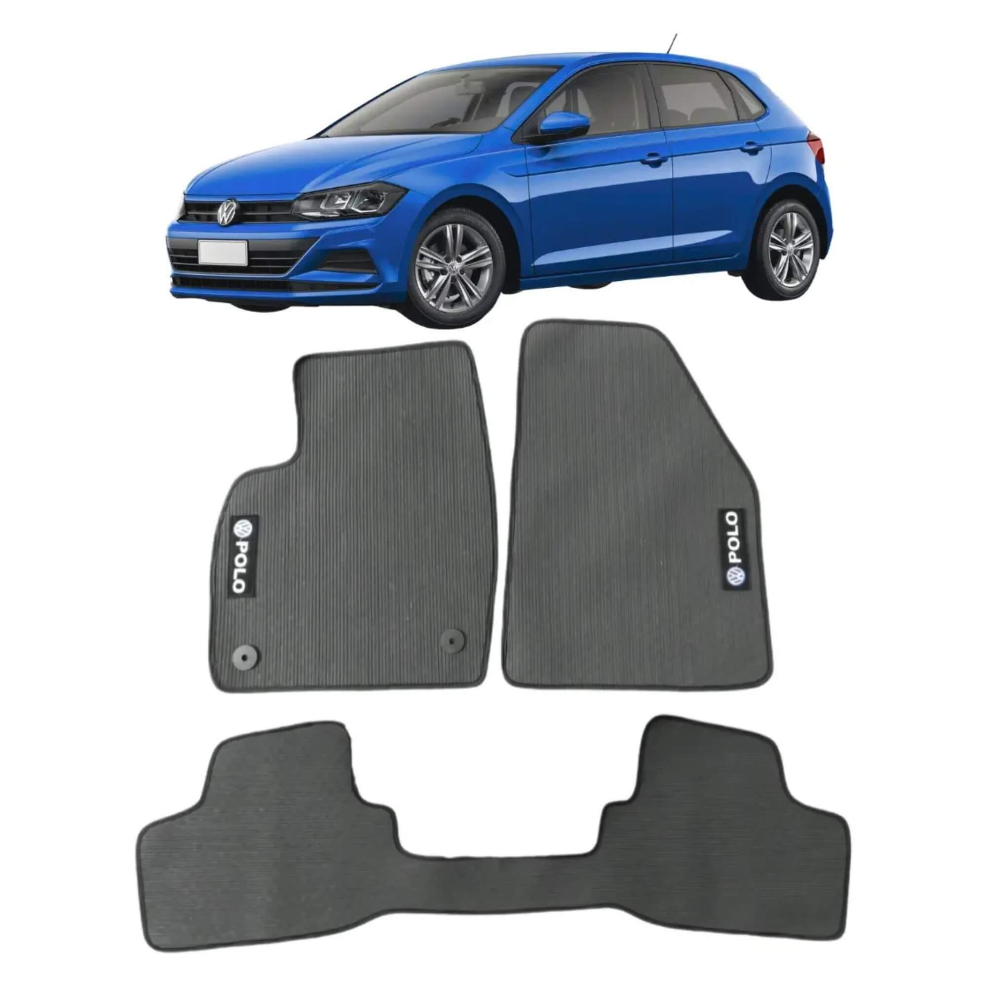 Kit 3 Peças Tapete Emborrachado Volkswagen Polo 2018 até 2025 Ecotap - W6647