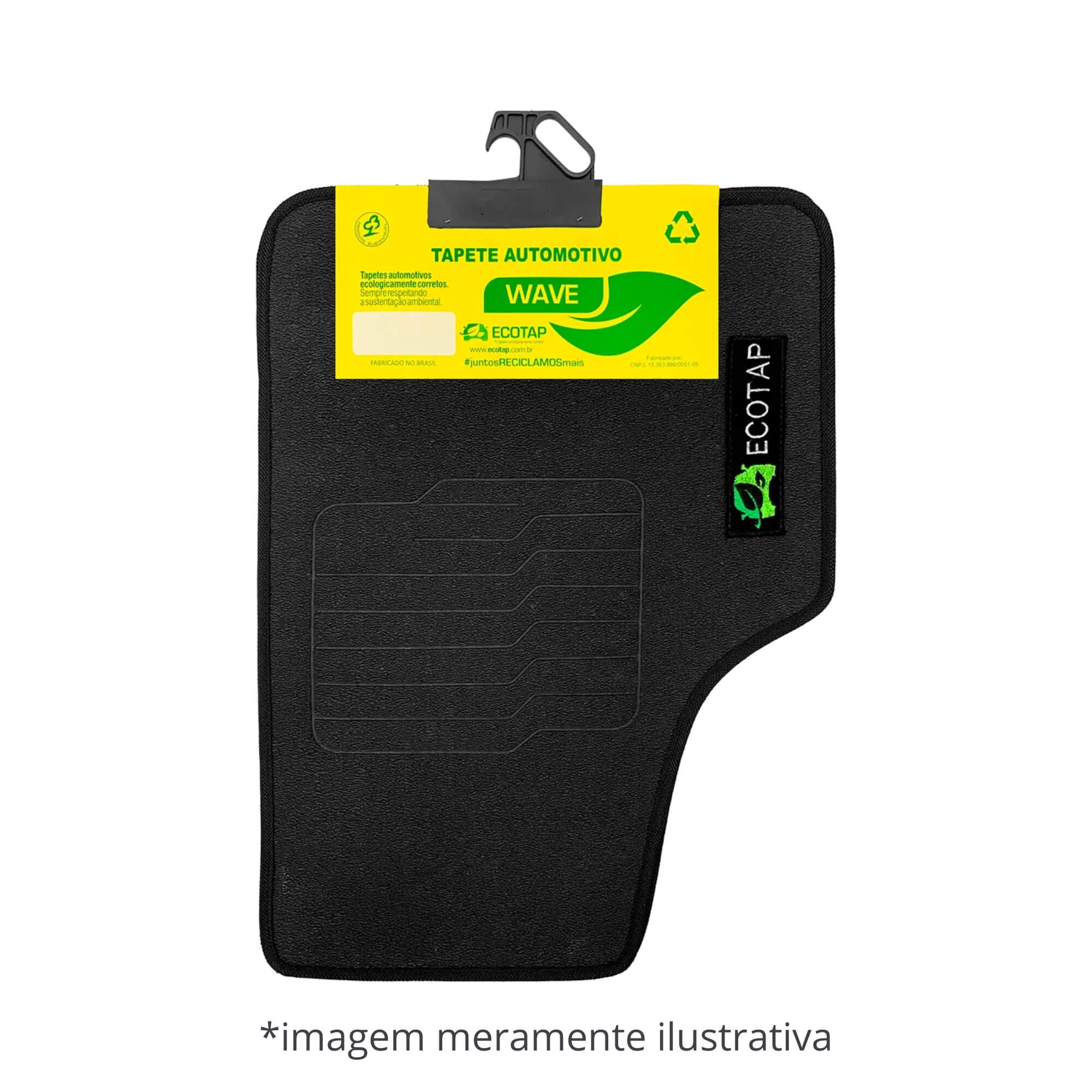 Tapete Wave 04 Peças preto Adaptável Chery Tiggo7 A partir de 2019 Ecotap - W7117