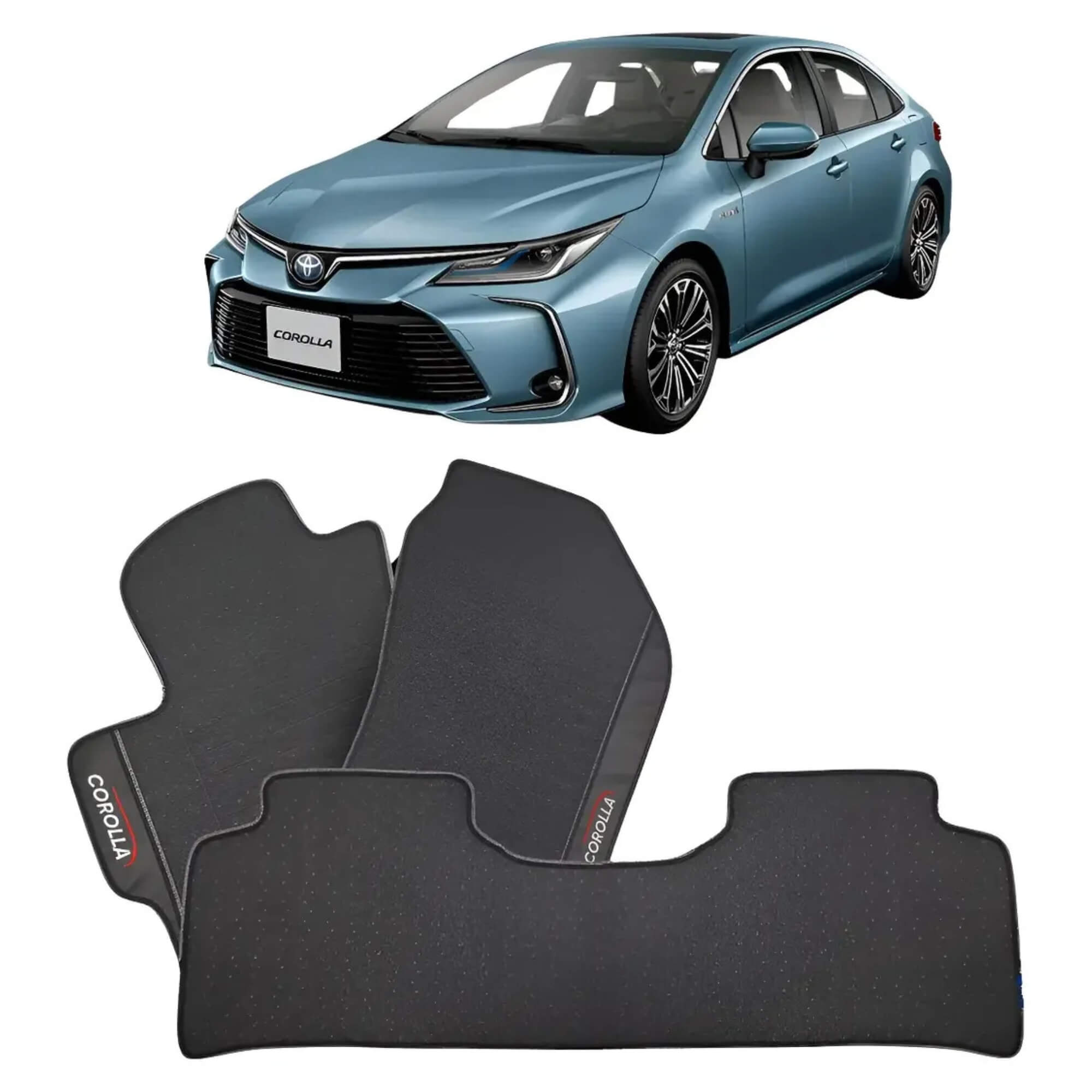 Jogo Tapete 3 Peças Corolla Preto 2020 até 2024 Ecotap - W7386