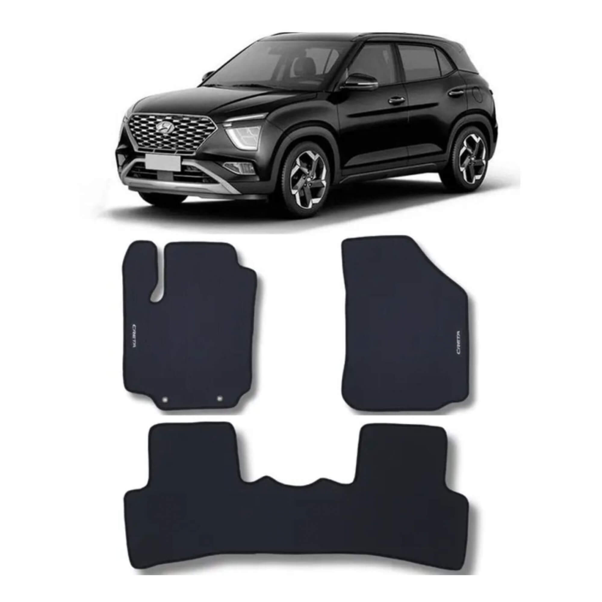 Kit 3 Peças Tapete Emborrachado Hyundai Creta 2022 em Diante Ecotap - W8342