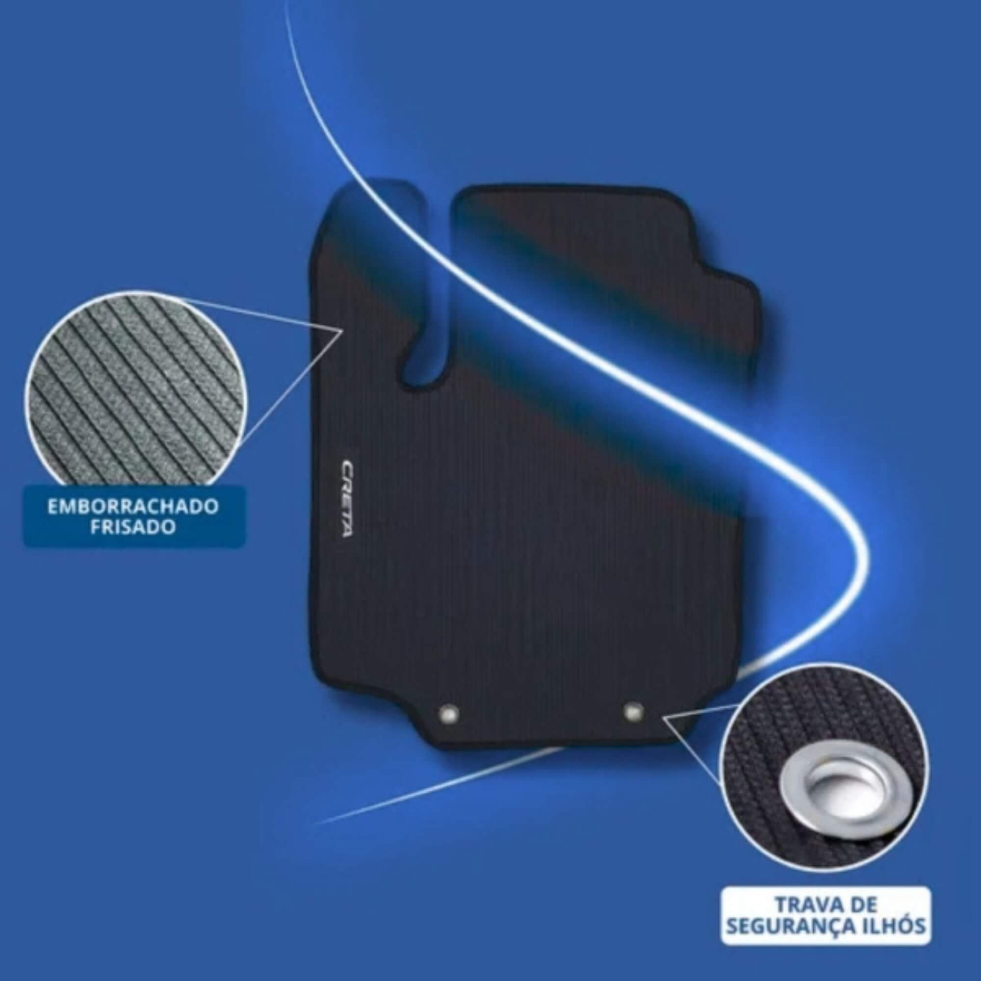 Kit 3 Peças Tapete Emborrachado Hyundai Creta 2022 em Diante Ecotap - W8342