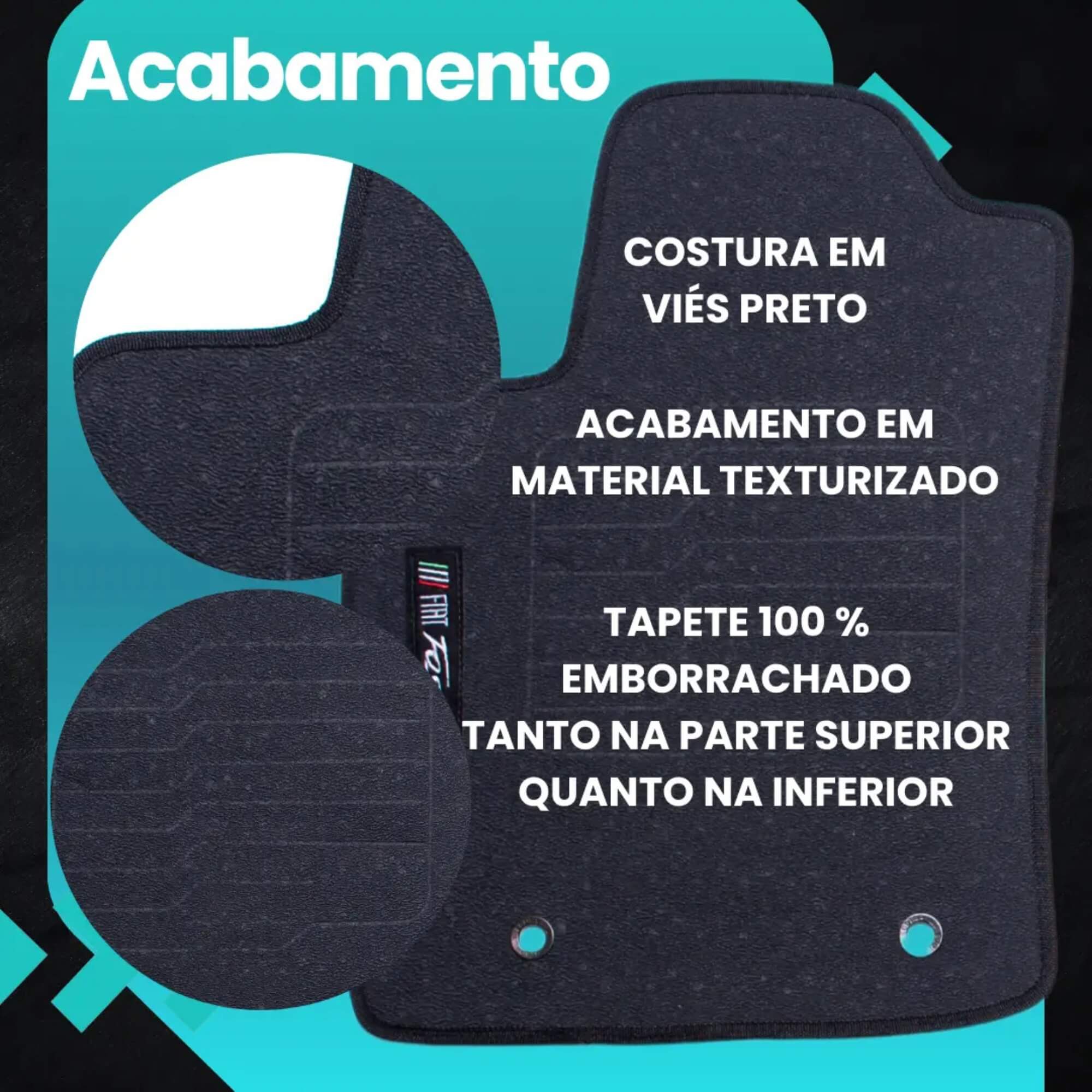 Kit 3 Peças Tapete Emborrachado Fiat Fastback 2023 Em Diante Ecotap - W9043