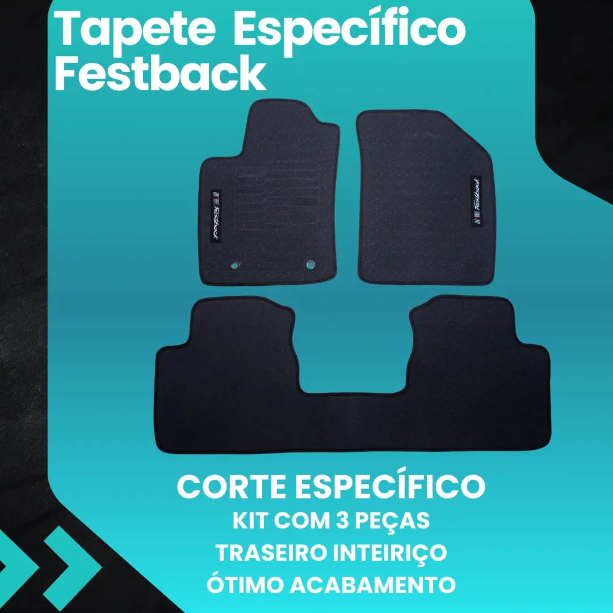 Kit 3 Peças Tapete Emborrachado Fiat Fastback 2023 Em Diante Ecotap - W9043