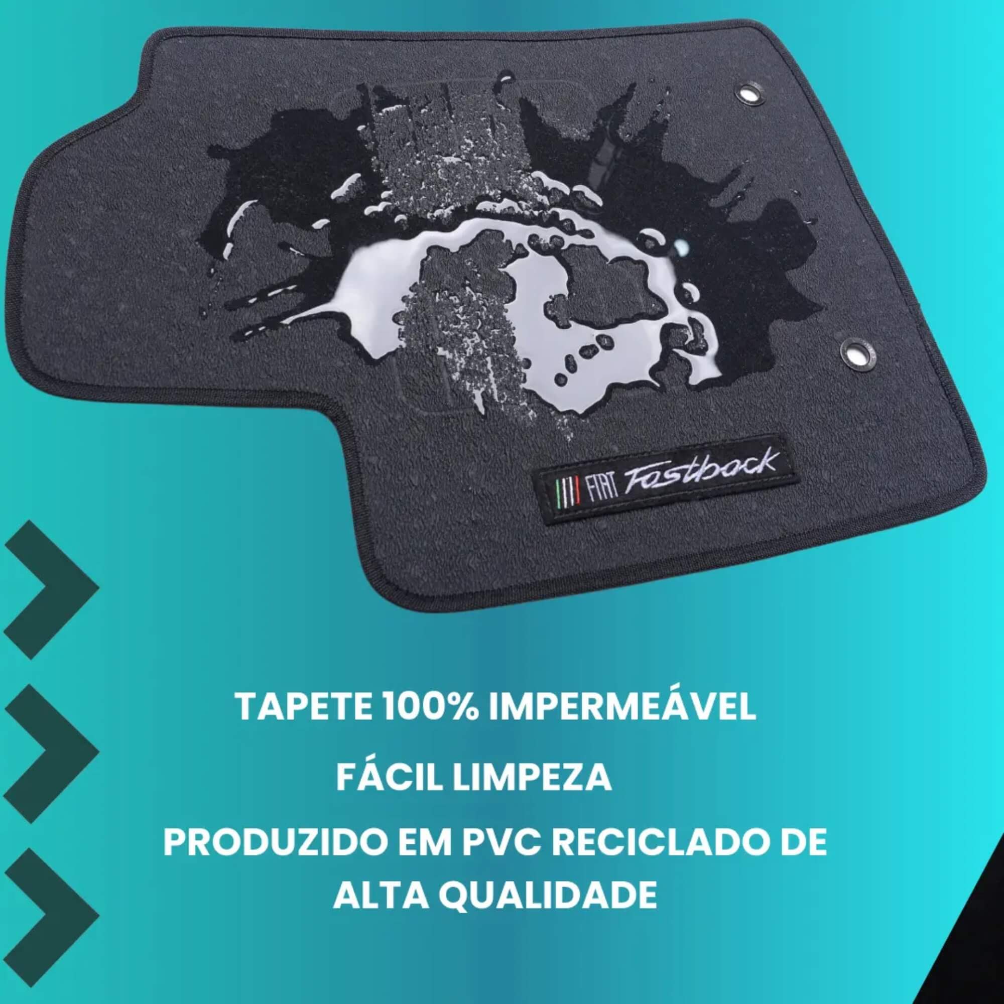 Kit 3 Peças Tapete Emborrachado Fiat Fastback 2023 Em Diante Ecotap - W9043