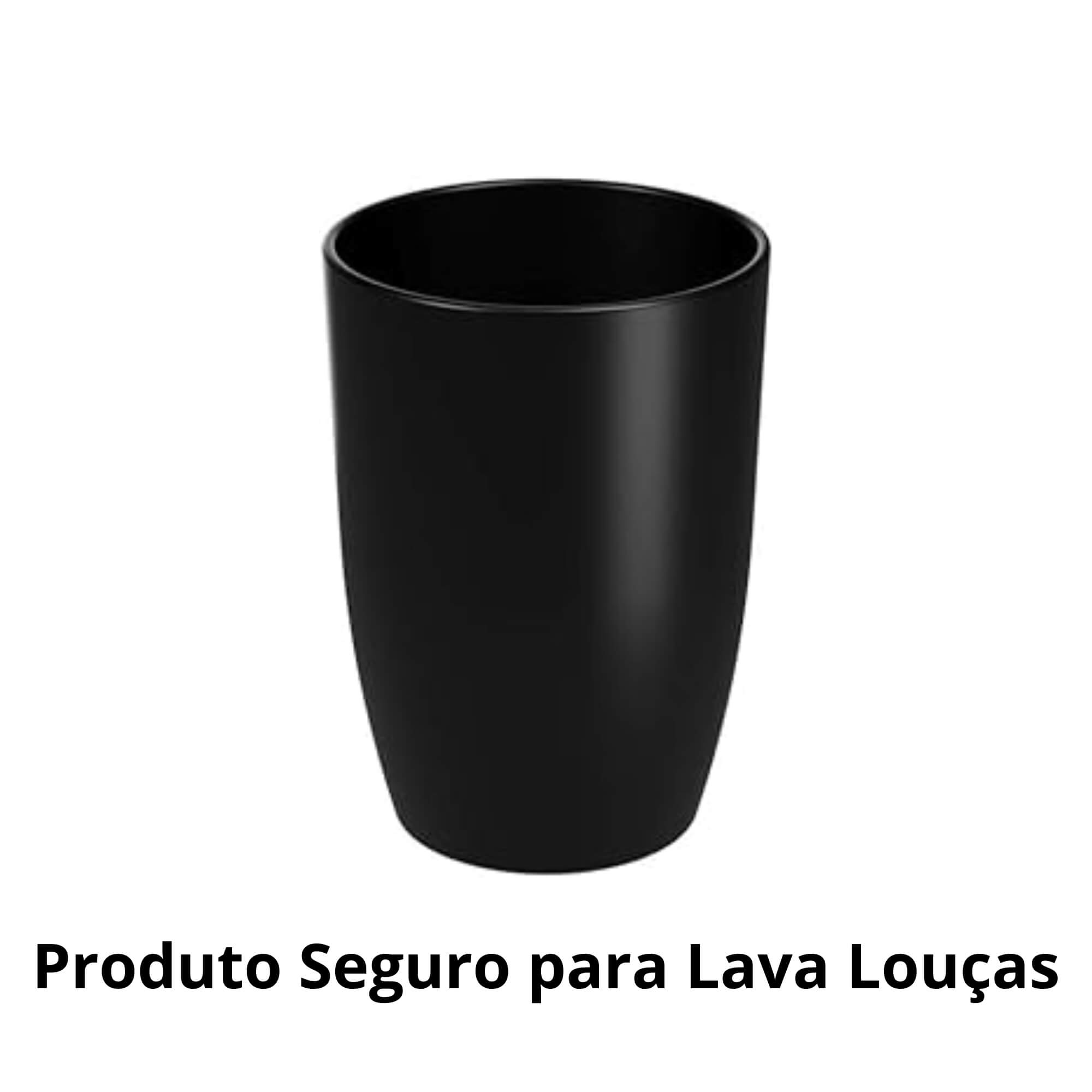 COMP Kit 6 Copos Plásticos de 275ml Preto Brinox