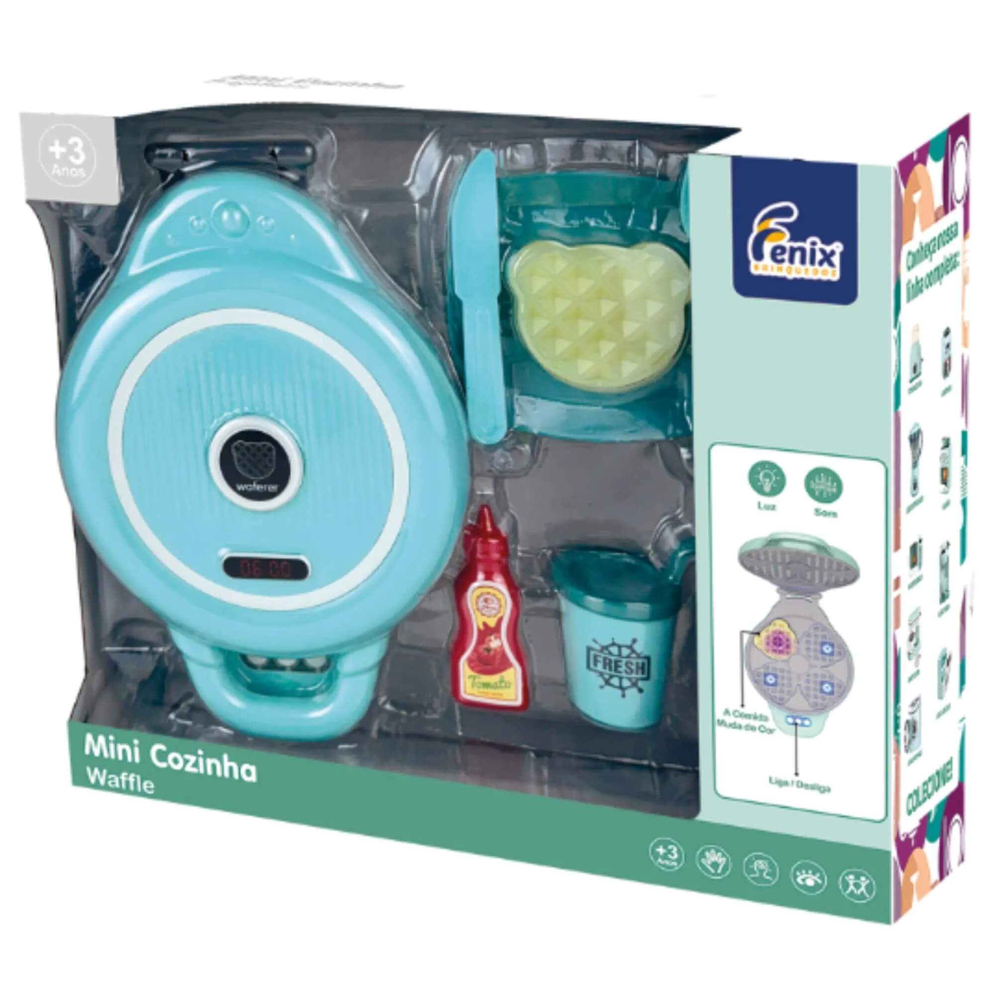 Brinquedo Infantil Kit Mini Cozinha - Waffle e Acessórios Fenix - LKC-979