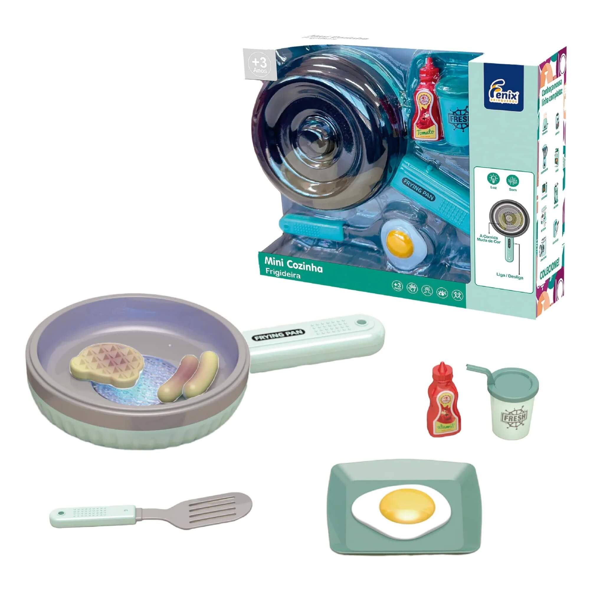 Brinquedo Infantil Kit Mini Cozinha - Frigideira e Acessórios Fenix - LKC-980