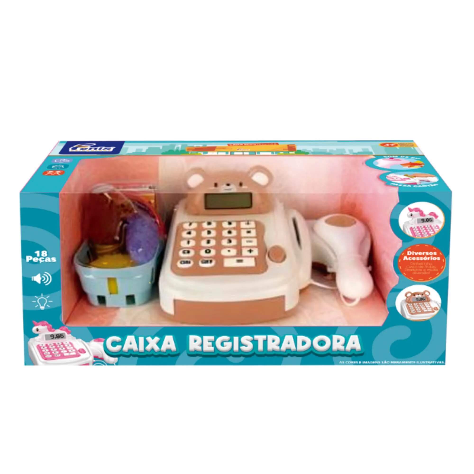 Brinquedo Infantil Caixa Registradora Urso Fenix - CRG-718UR