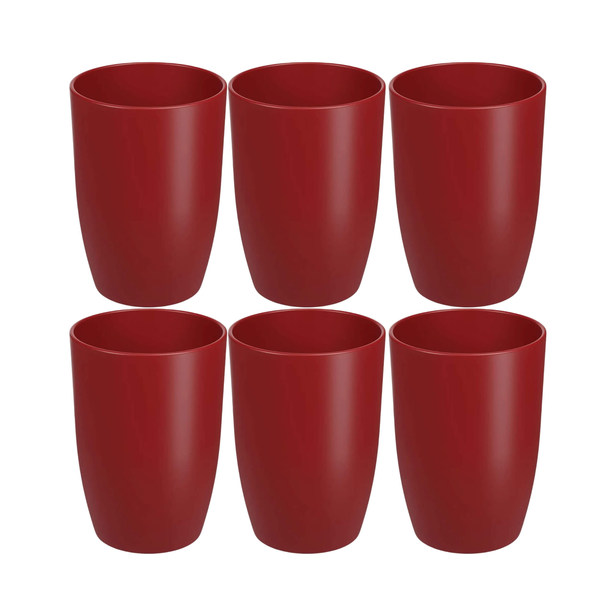 COMP Kit 6 Copos Plásticos de 275ml Vermelho Brinox
