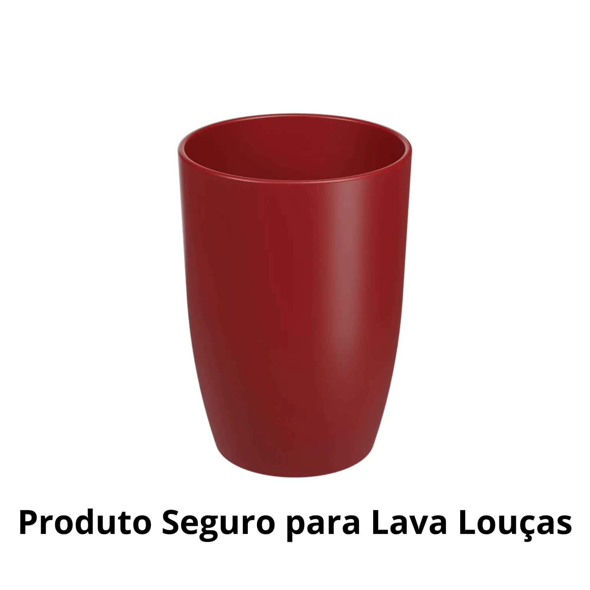 COMP Kit 6 Copos Plásticos de 275ml Vermelho Brinox