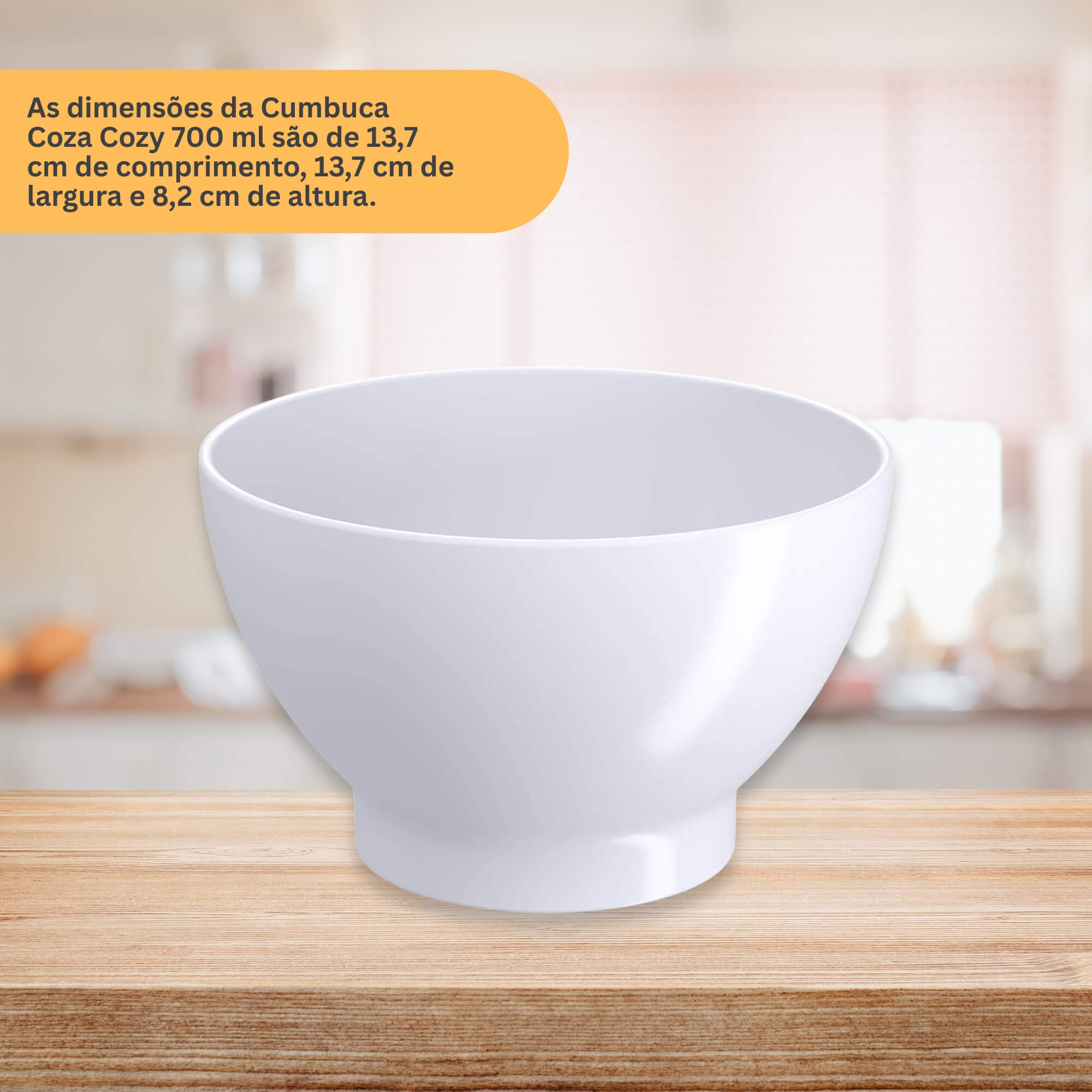 COMP Kit 4 Cumbuca Coza Cozy 750ml Branco