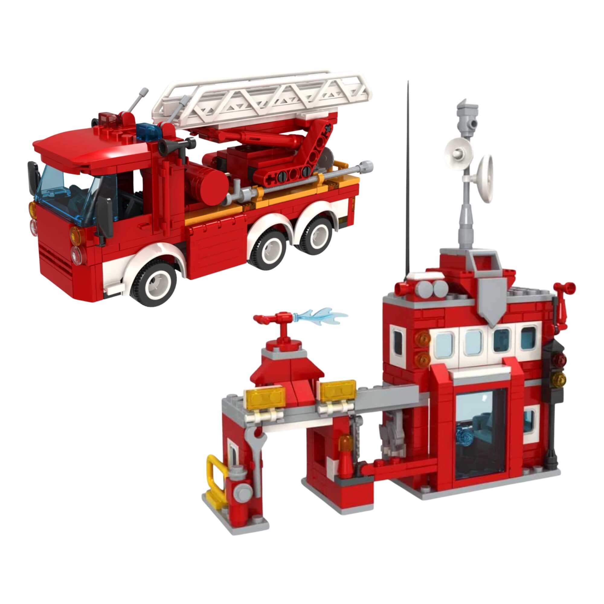 Kit Brinquedos de Montar Xalingo para Bombeiros - Blocos e Missões