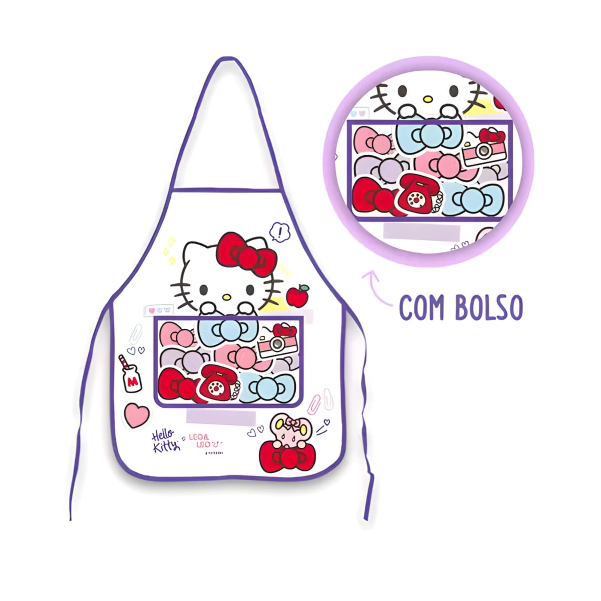 COMP Kit Pintura e Avental Hello Kitty Leonora