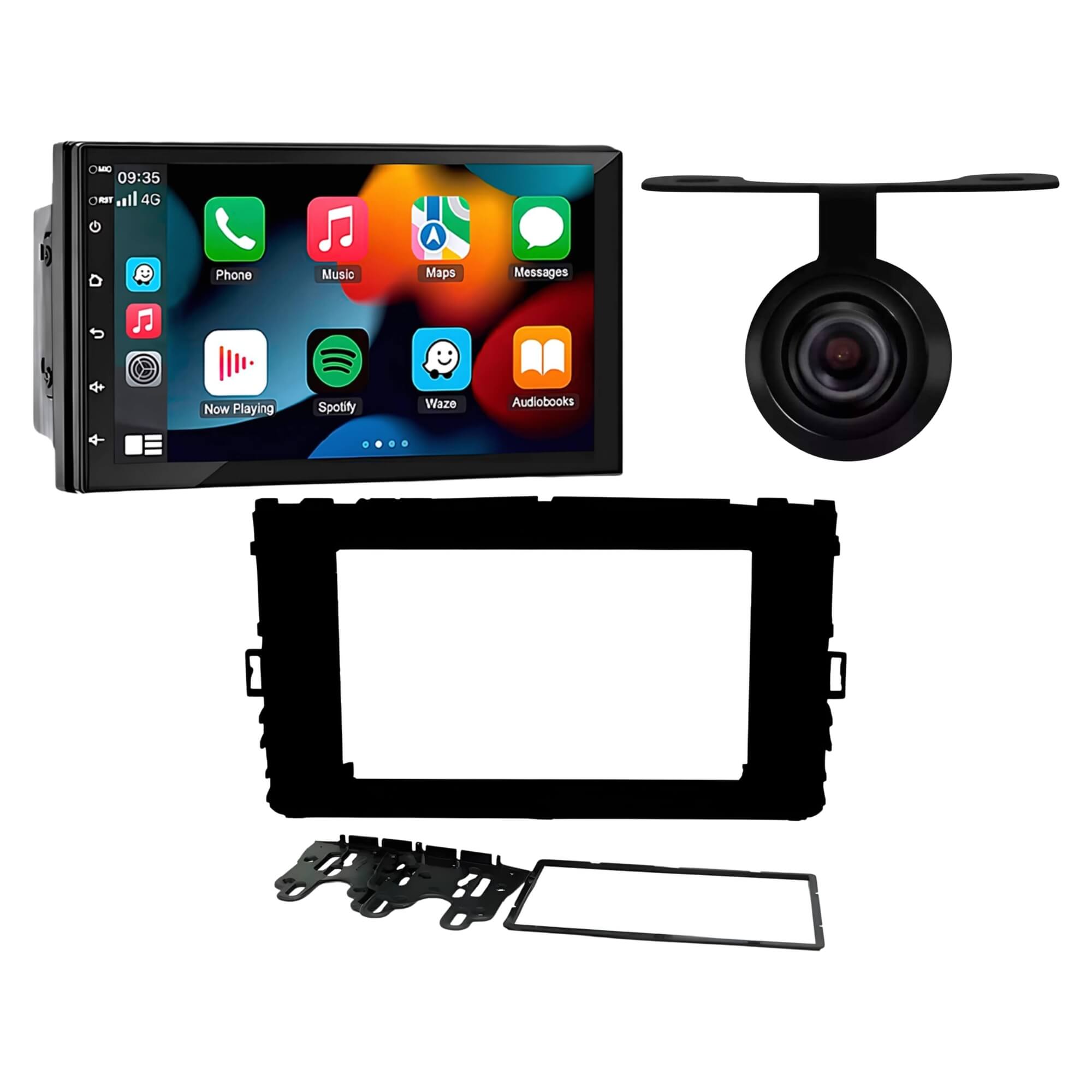 COMP Multimídia MP5 2 Din 7" H-Tech + Câmera de Ré + Moldura T-Cross/Nivus/Polo/Virtus