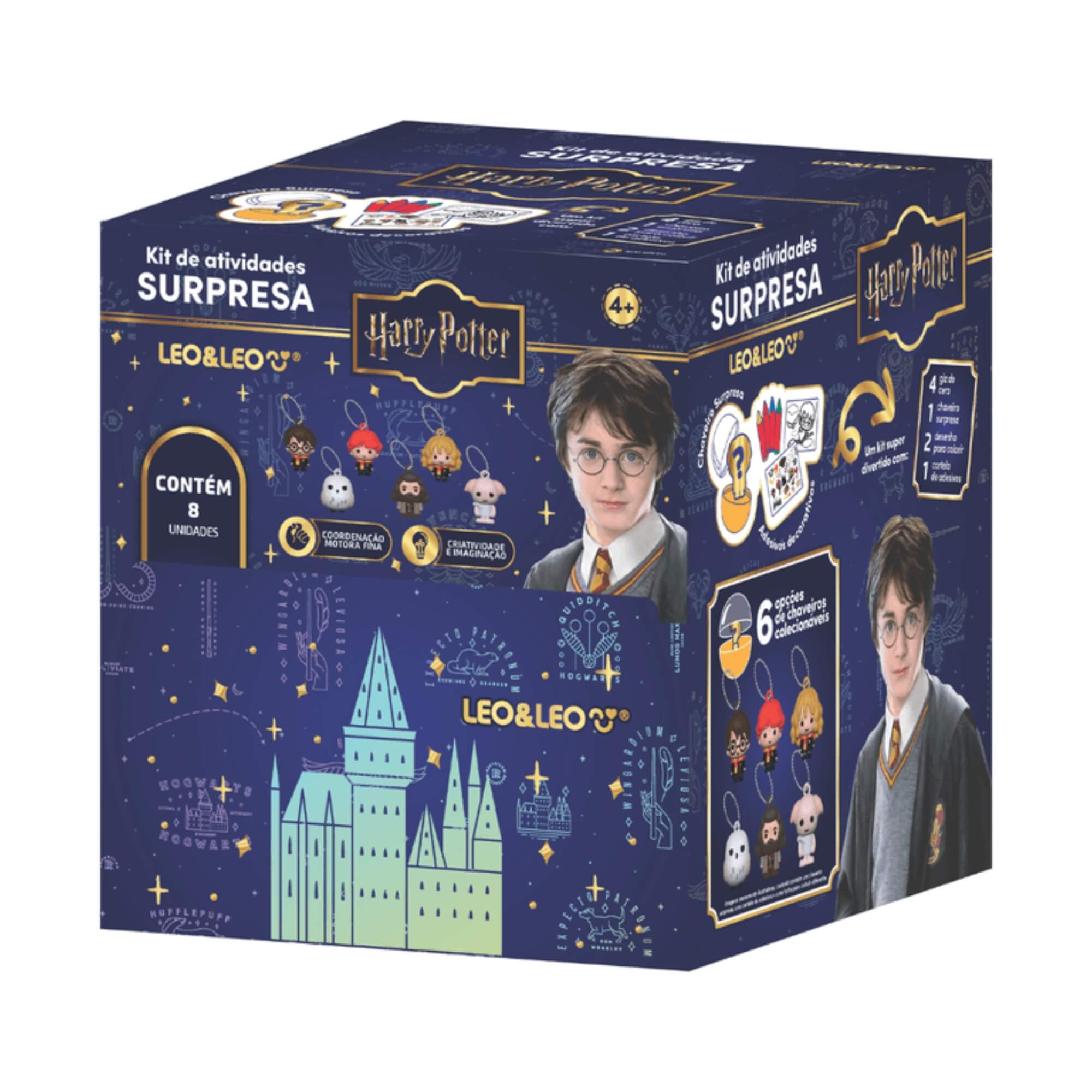 Display com 8 unidades de Kit de Atividades Surpresa Harry Potter Leo&Leo Leonora - 10643