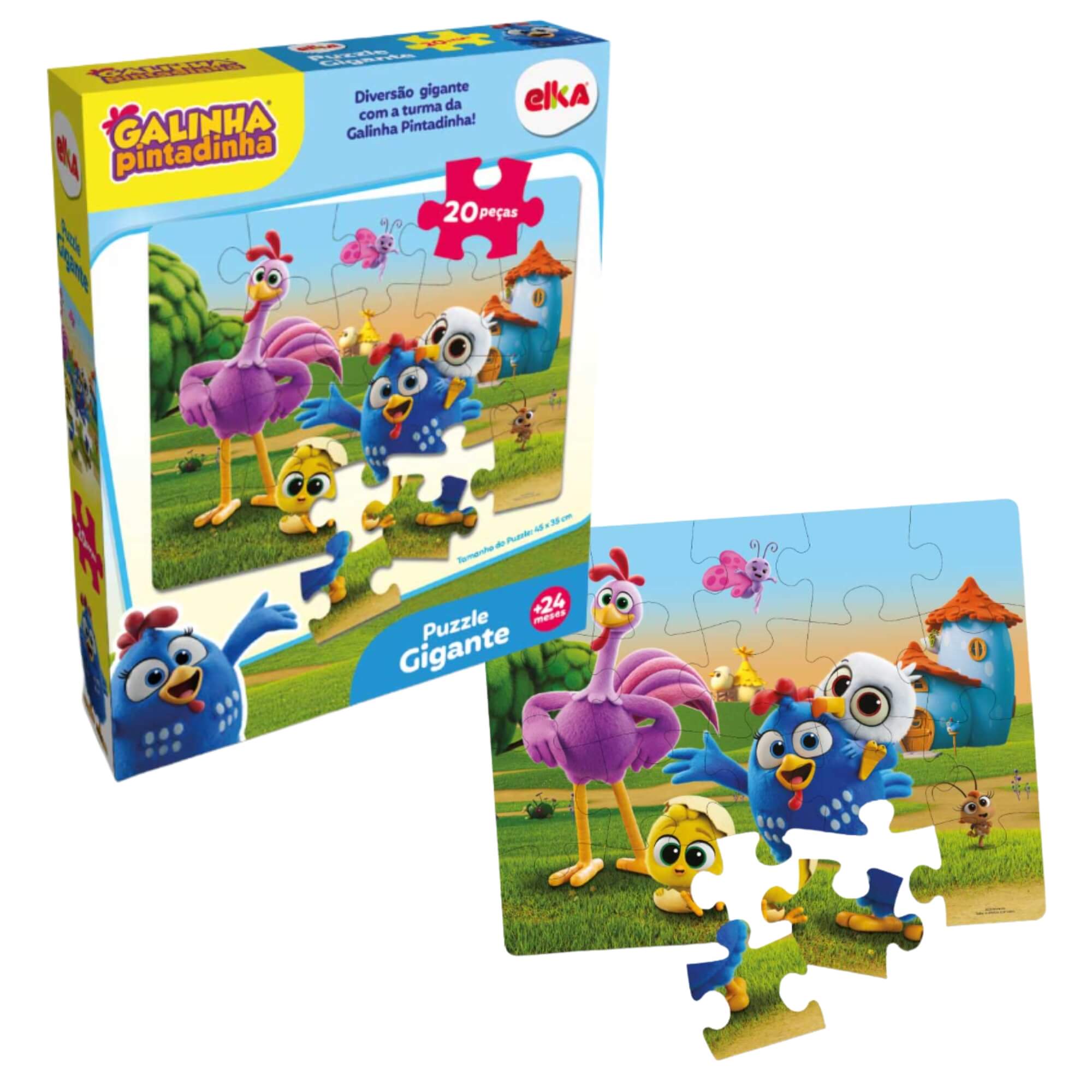 Puzzle Gigante 20 Peças Galinha Pintadinha Elka - 1343