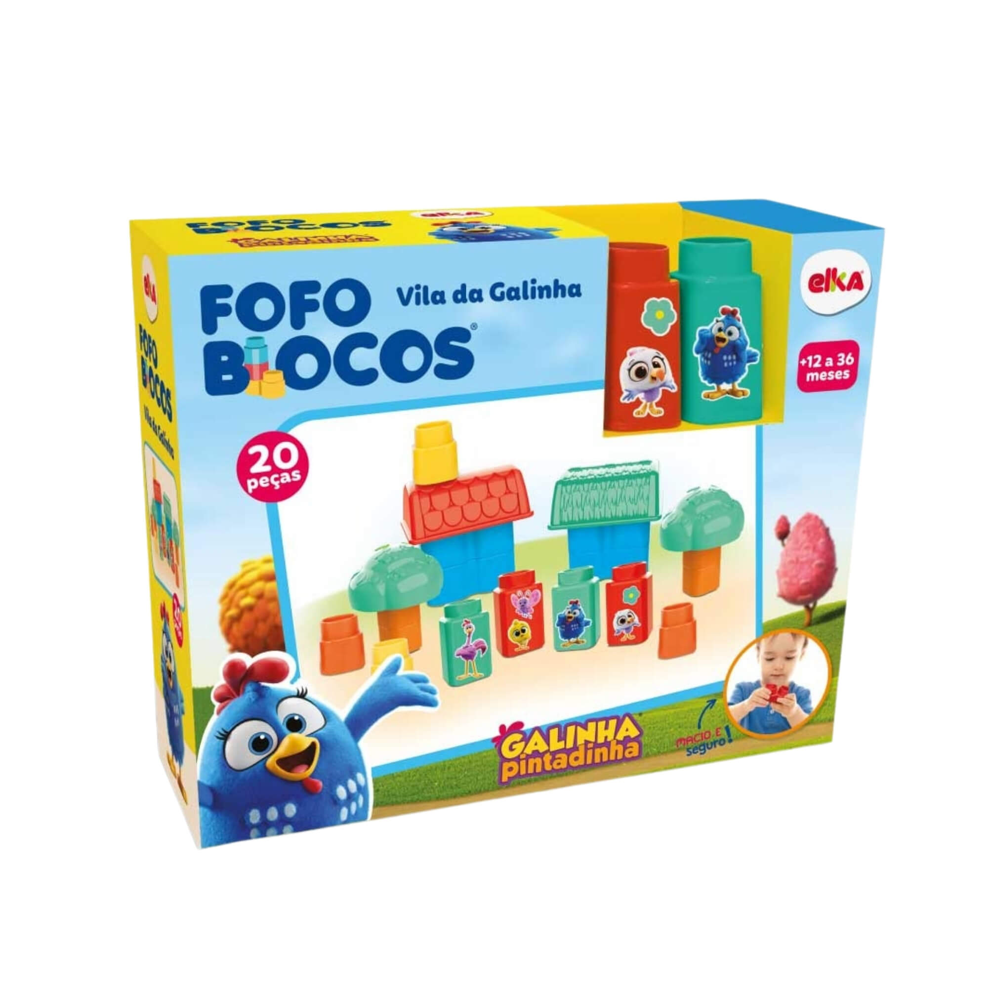 Brinquedo Fofo Blocos 20 peças Vila da Galinha Pintadinha Elka - 1353