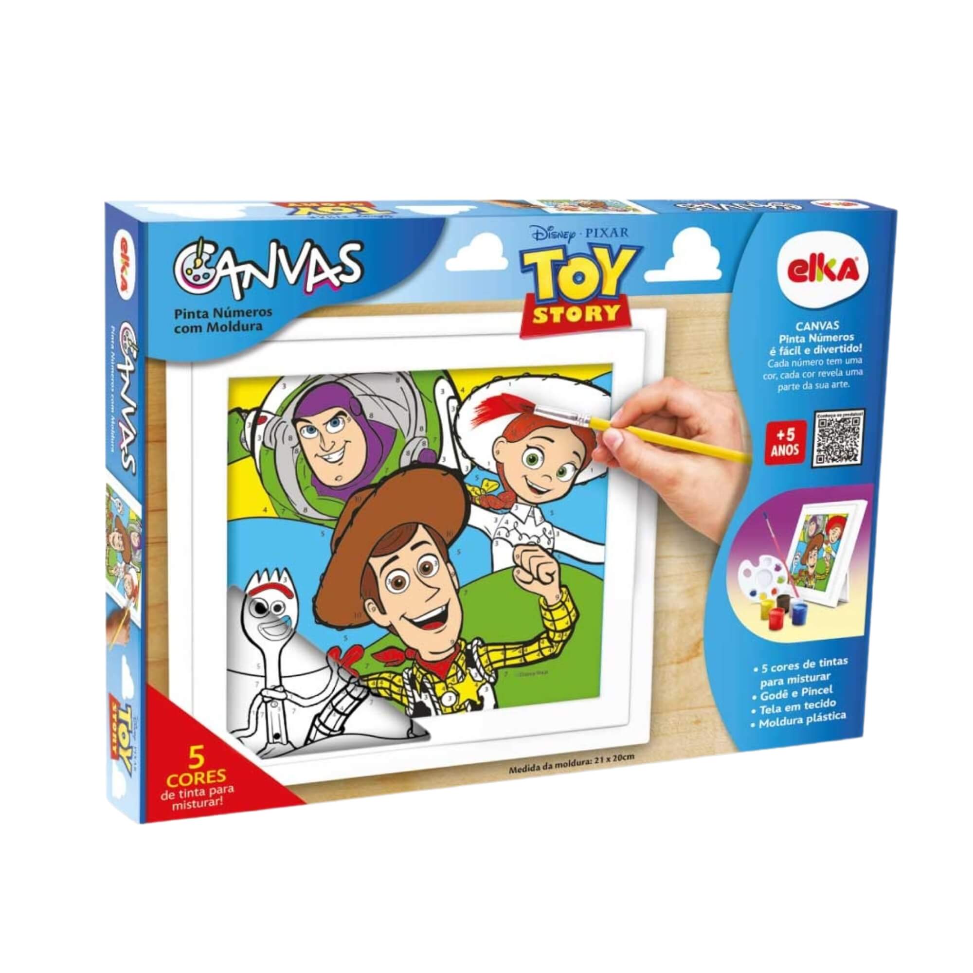 Canvas Pinta Números Toy Story c/ Acessórios Elka - 1355