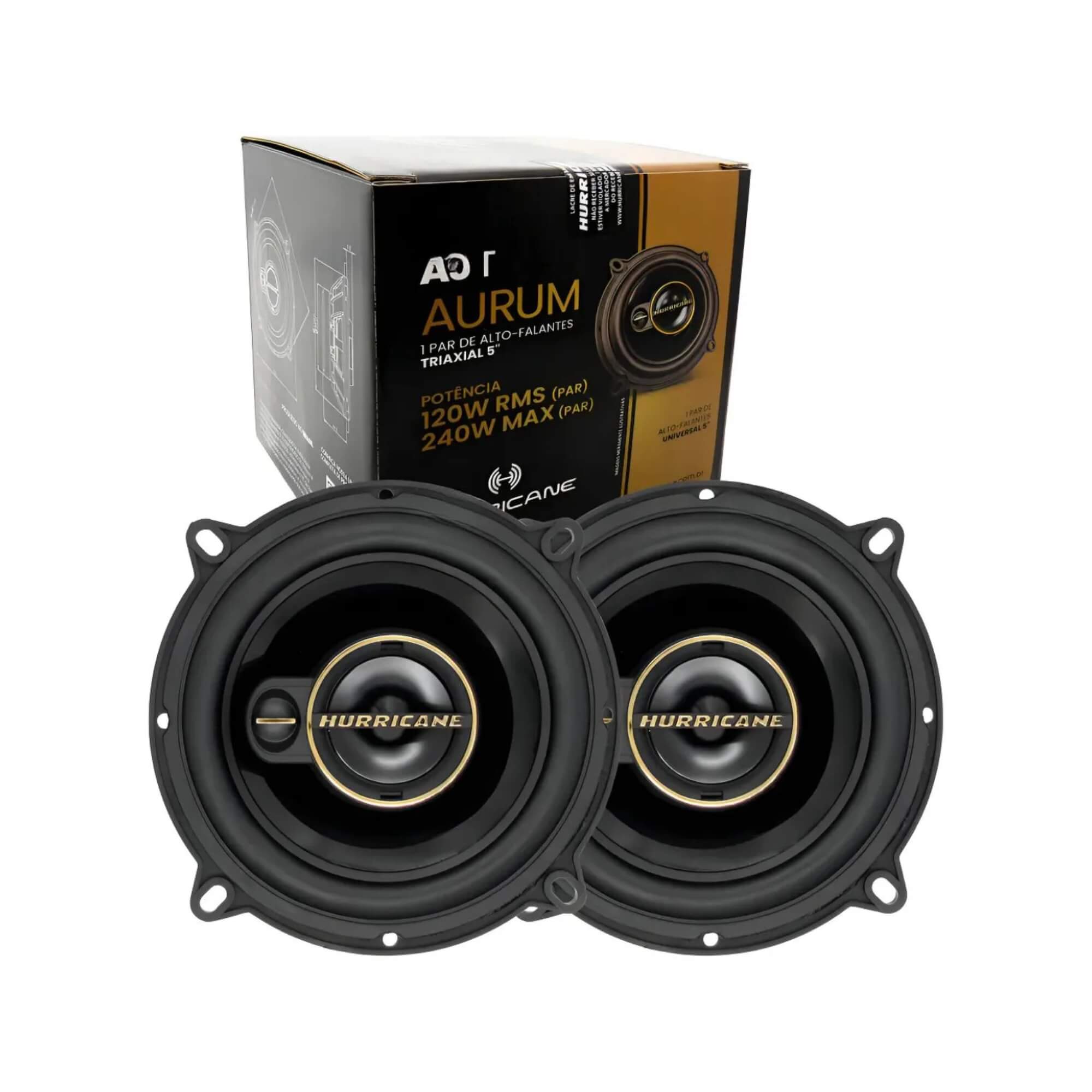 Par de Alto Falantes Triaxial A5 T  5" 120W RMS 4Ohms Hurricane - AF10000313
